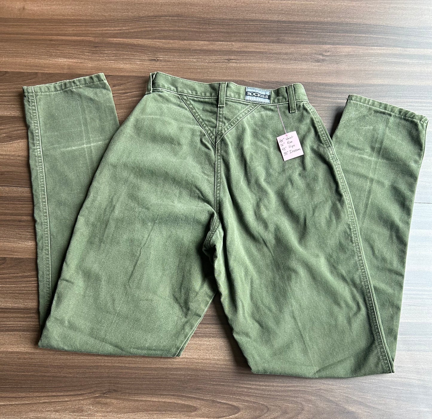 Rockies Bareback Jeans Hunter Green Size 25x35