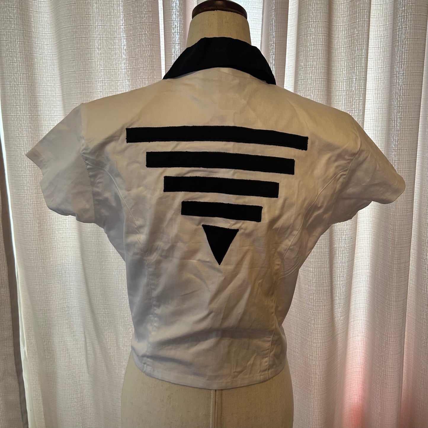Vintage Southwest Canyon Short Sleeve Zip Up with Shoulder Pads Size S