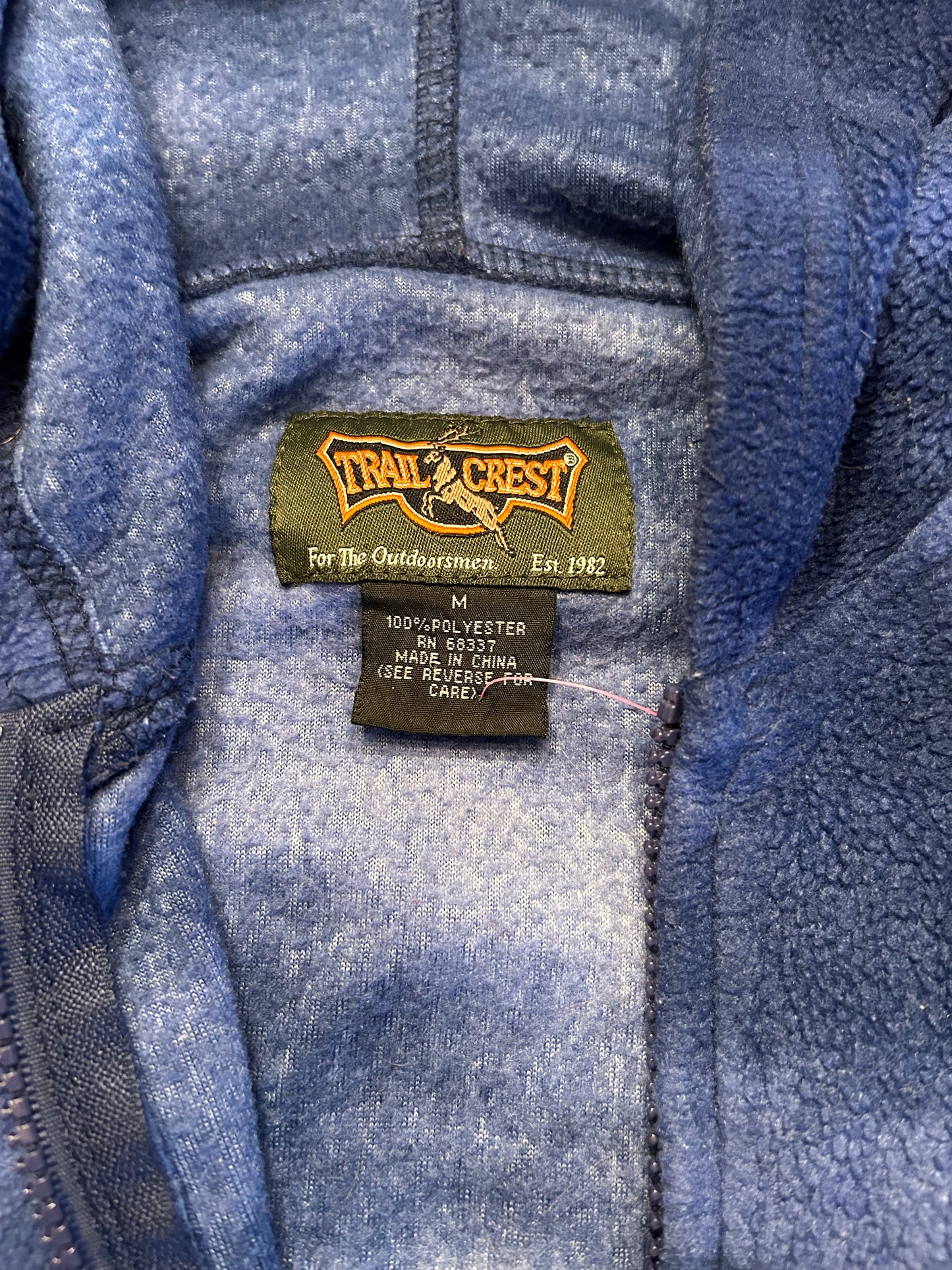 Vintage Trail Crest Fleece Zip Up Hoodie with Running Horses Size S