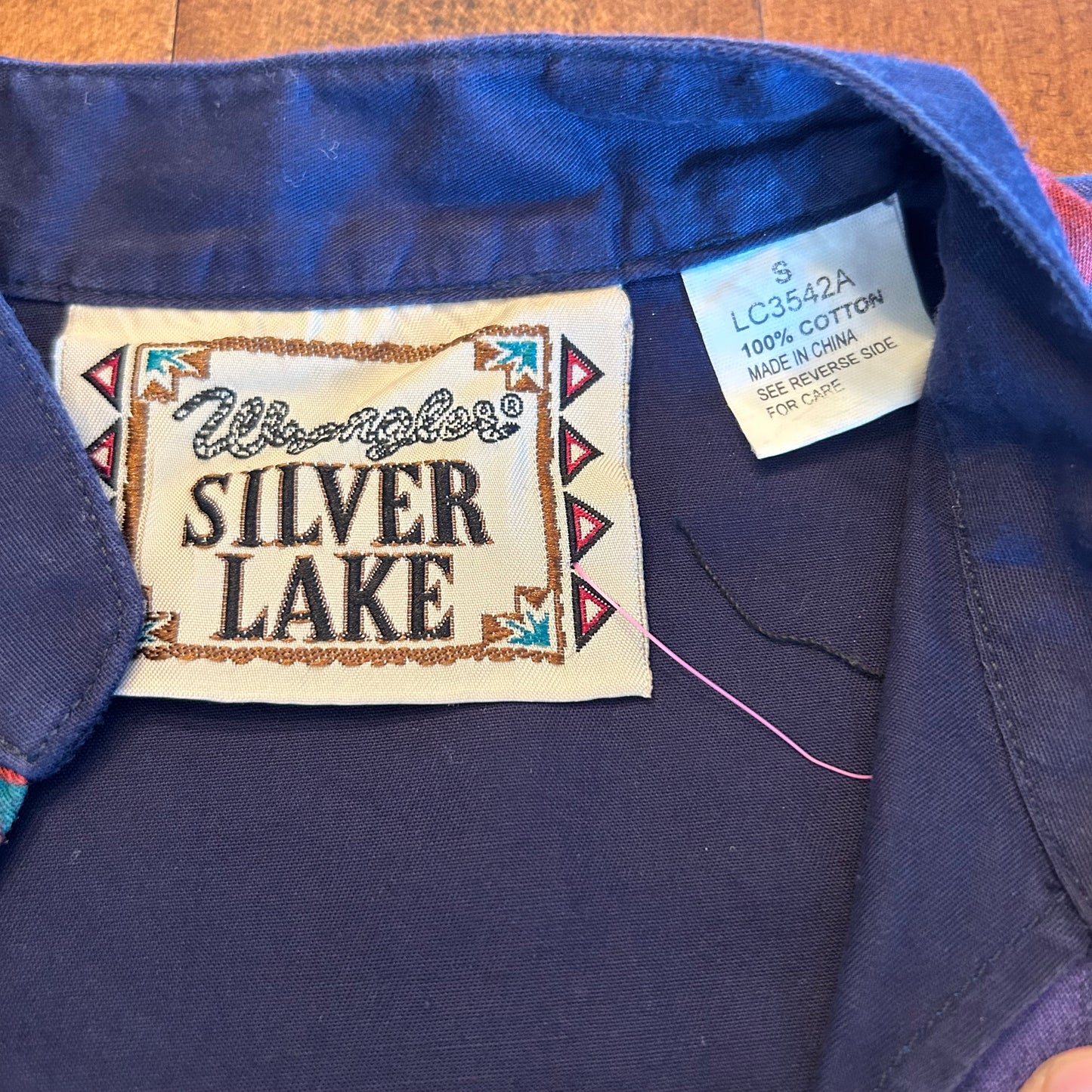 Vintage Wrangler Silver Lake Button Up with Shoulder Pads Ladies Size S