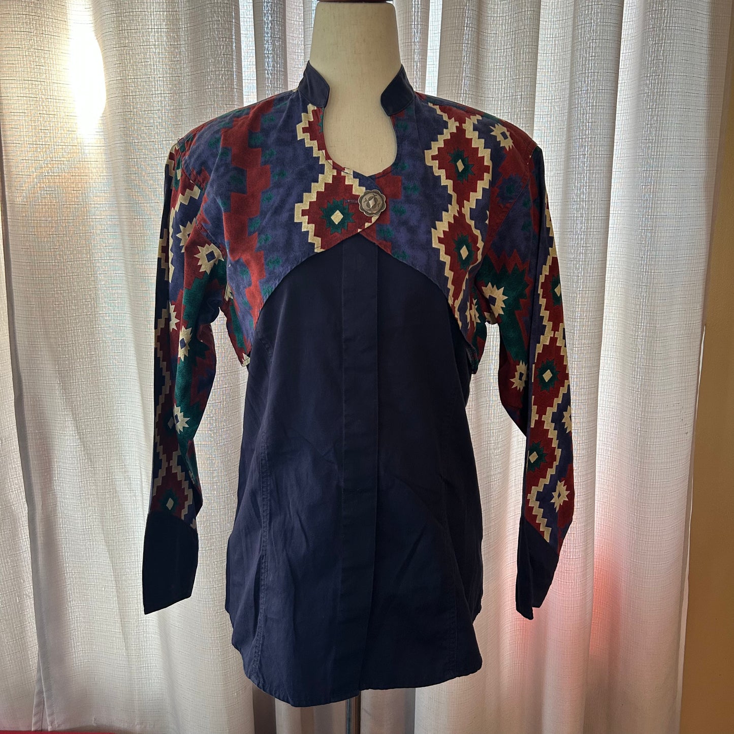Vintage Wrangler Silver Lake Button Up with Shoulder Pads Ladies Size S