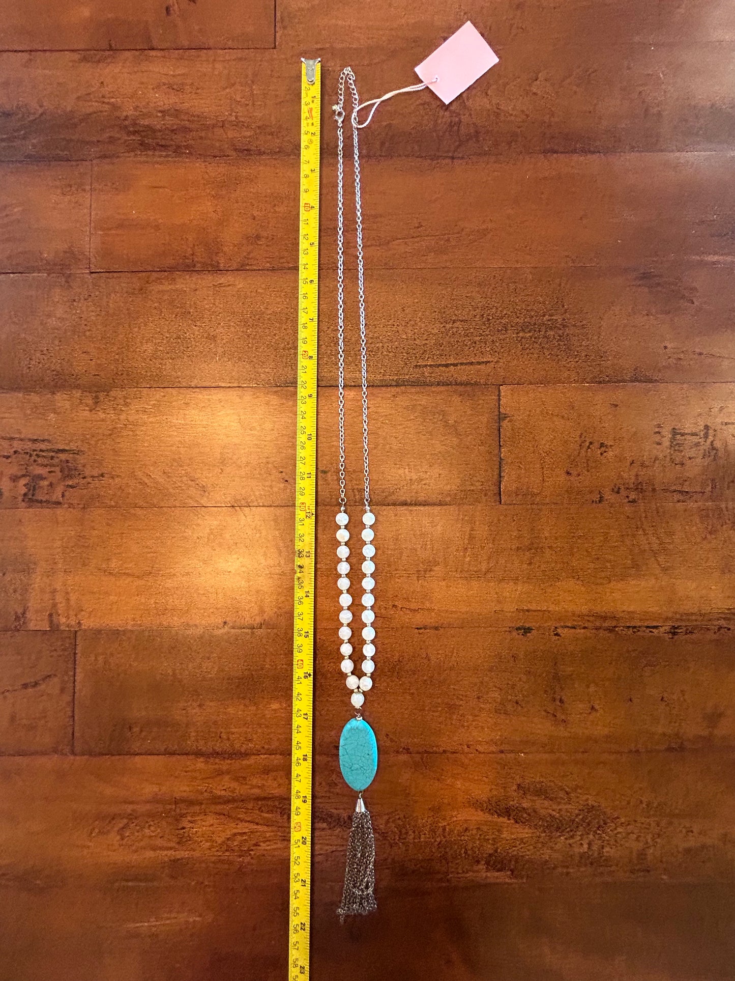 Turquoise & Gold Necklace with Beads