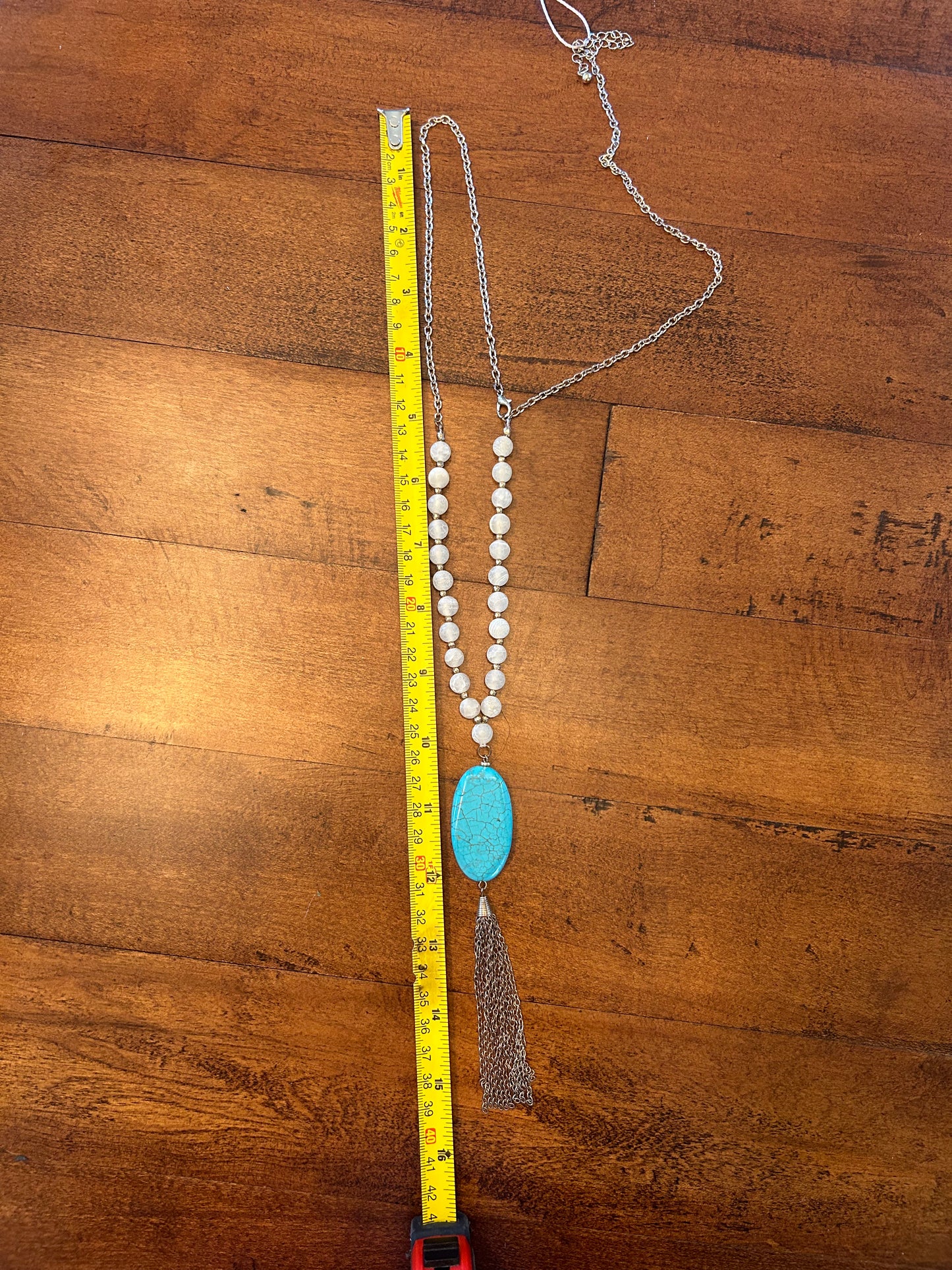 Turquoise & Gold Necklace with Beads