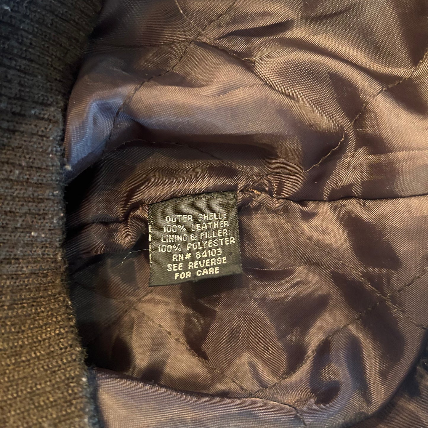 Vintage Back Bay Leather Bomber Jacket Genuine Brown Suede Quilt Lined Size L