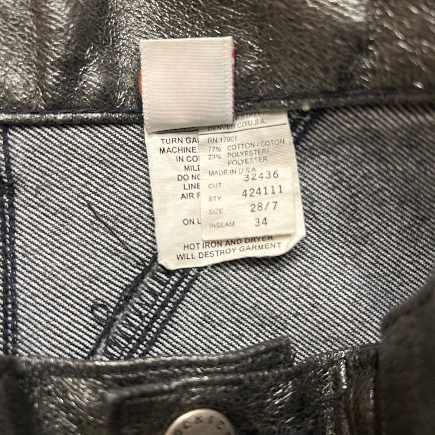 Super Rare Platinum Rockies Pleather Stone Gray Pants Size 26x34