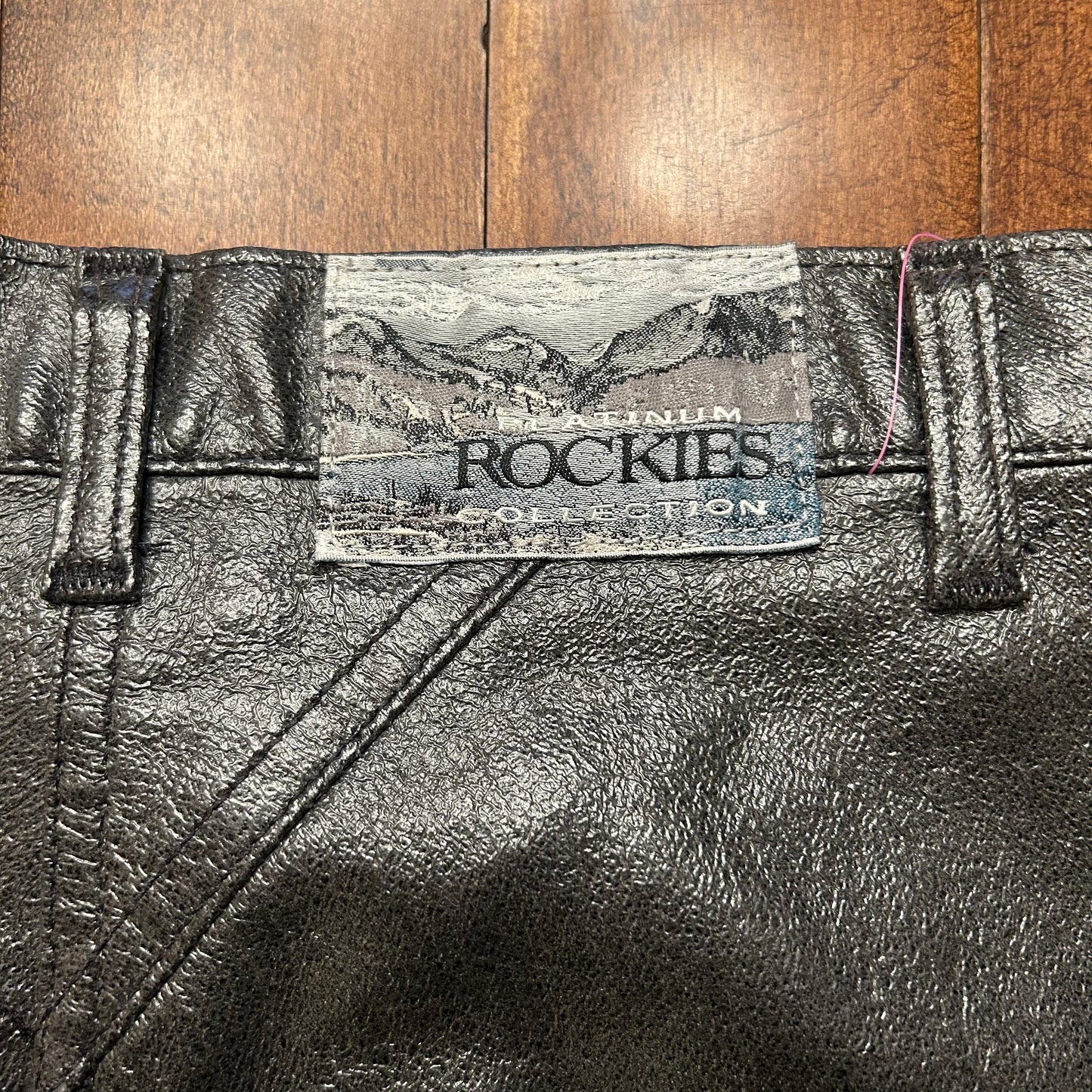 Super Rare Platinum Rockies Pleather Stone Gray Pants Size 26x34