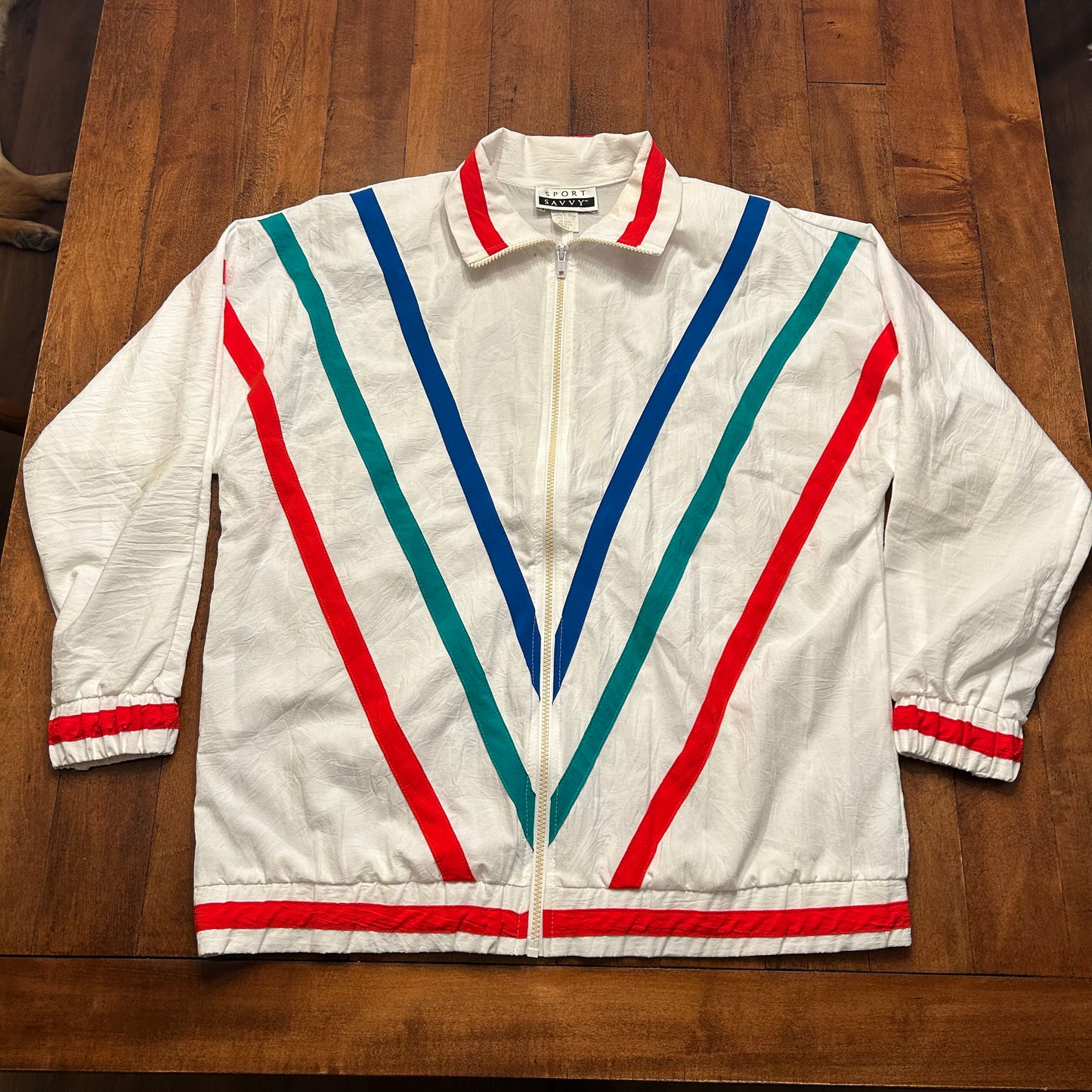 Vintage Sport Savvy Wind Breaker with Shoulder Pads Size S