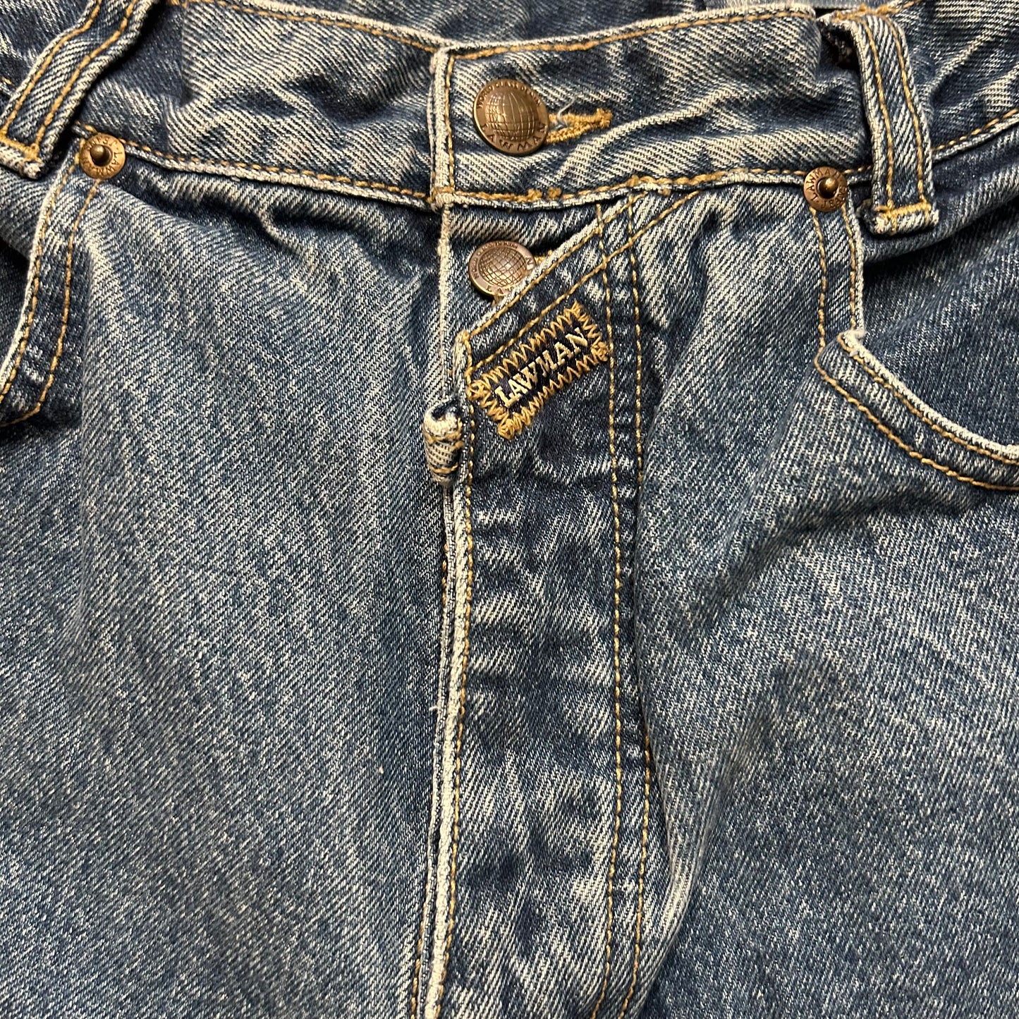Vintage Lawman Button Fly Embroidered Jeans Size 27x31.5