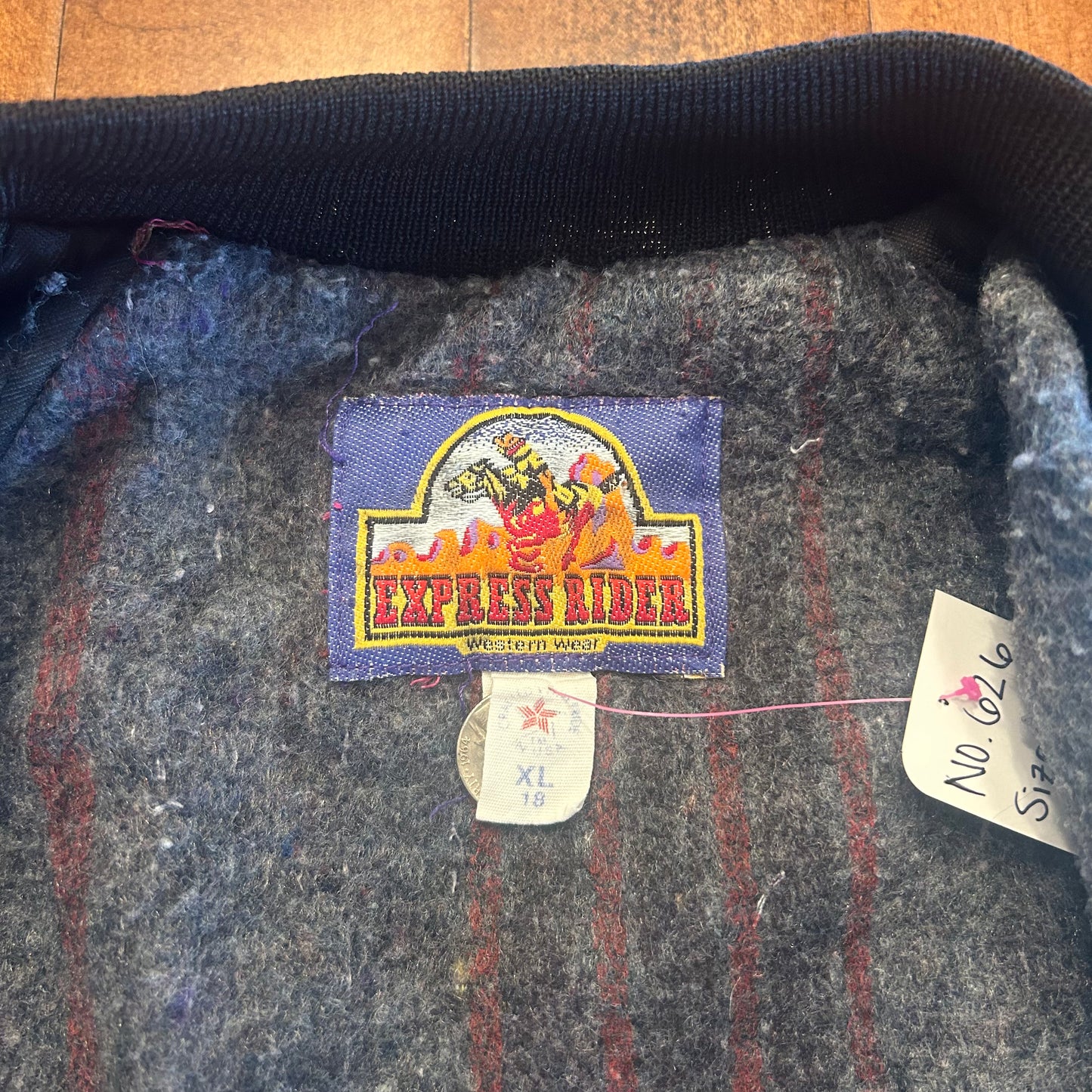 Vintage Express Rider Western Wear Teal Aztec Bomber Jacket Kids Size XL or Ladies Size XS