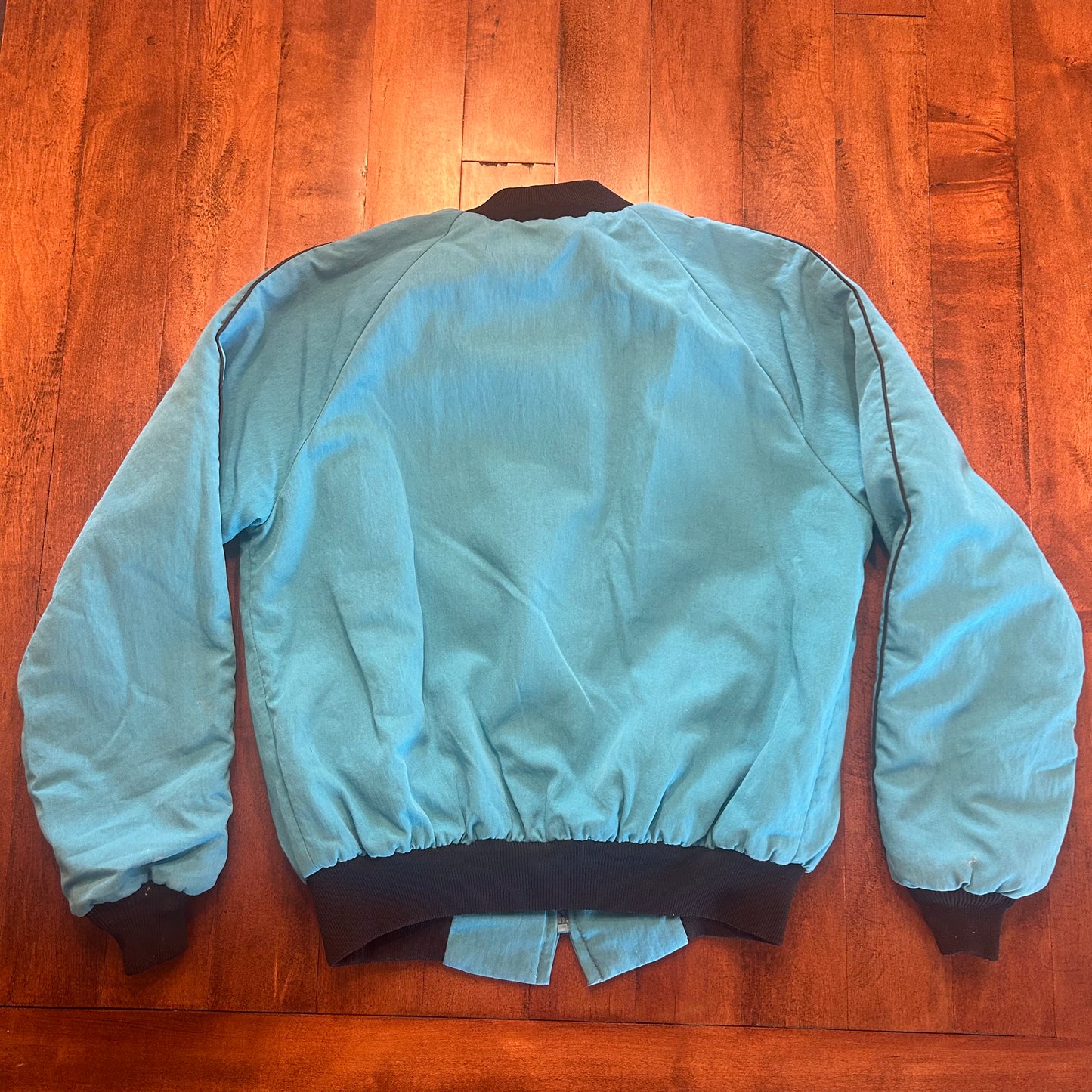 Vintage Express Rider Western Wear Teal Aztec Bomber Jacket Kids Size XL or Ladies Size XS