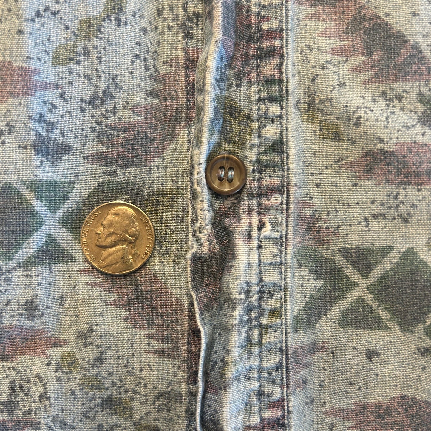 Vintage Tones by CC Sport Aztec Button Up Size M