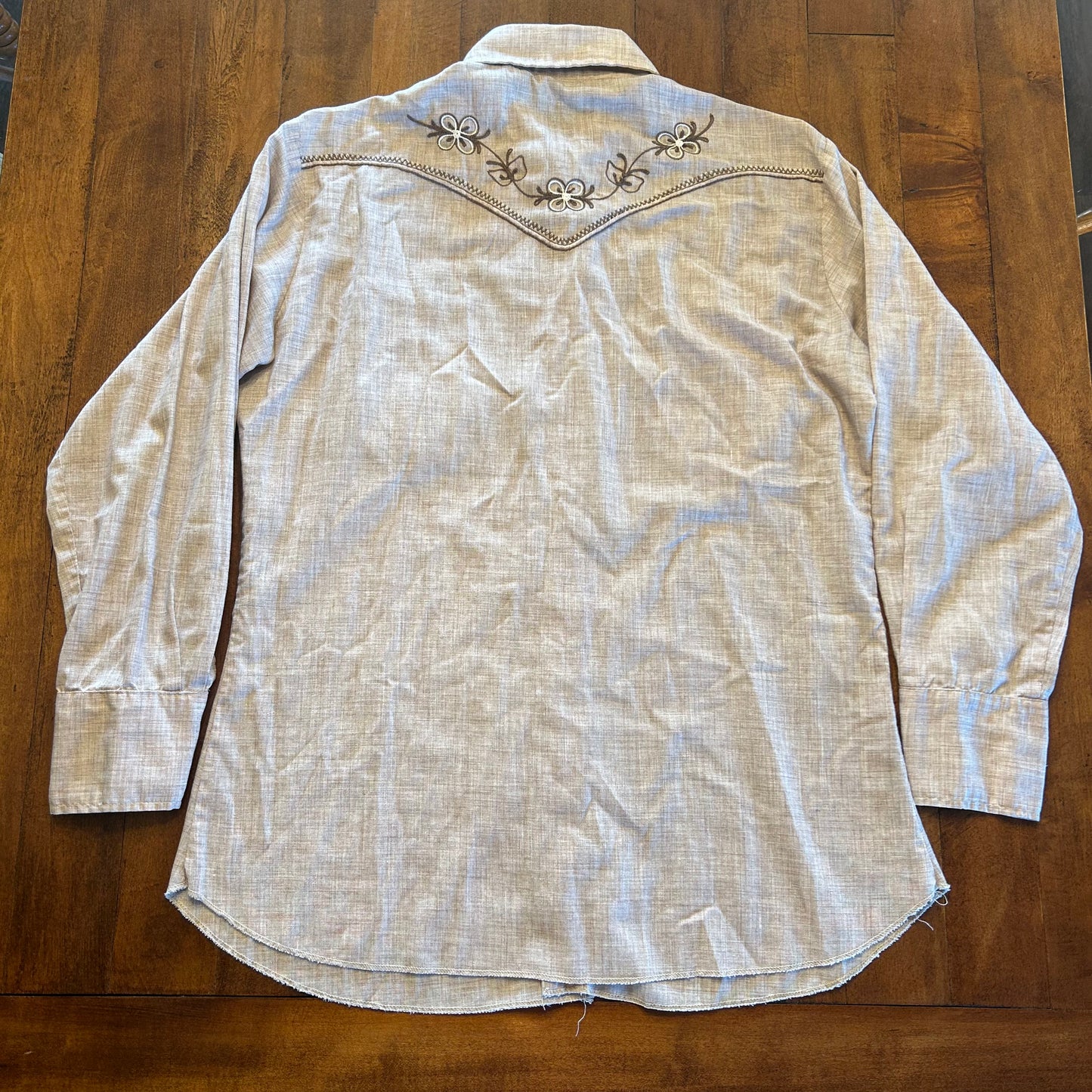 Vintage H Bar C California Ranch Wear Pearl Snap Size L