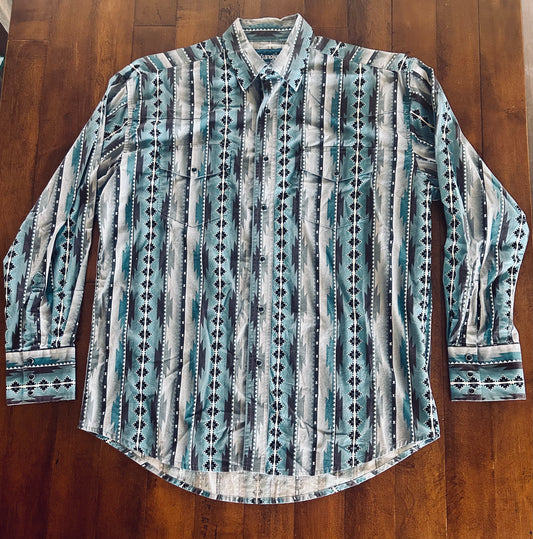 Wrangler Pearl Snap Aztec Size L