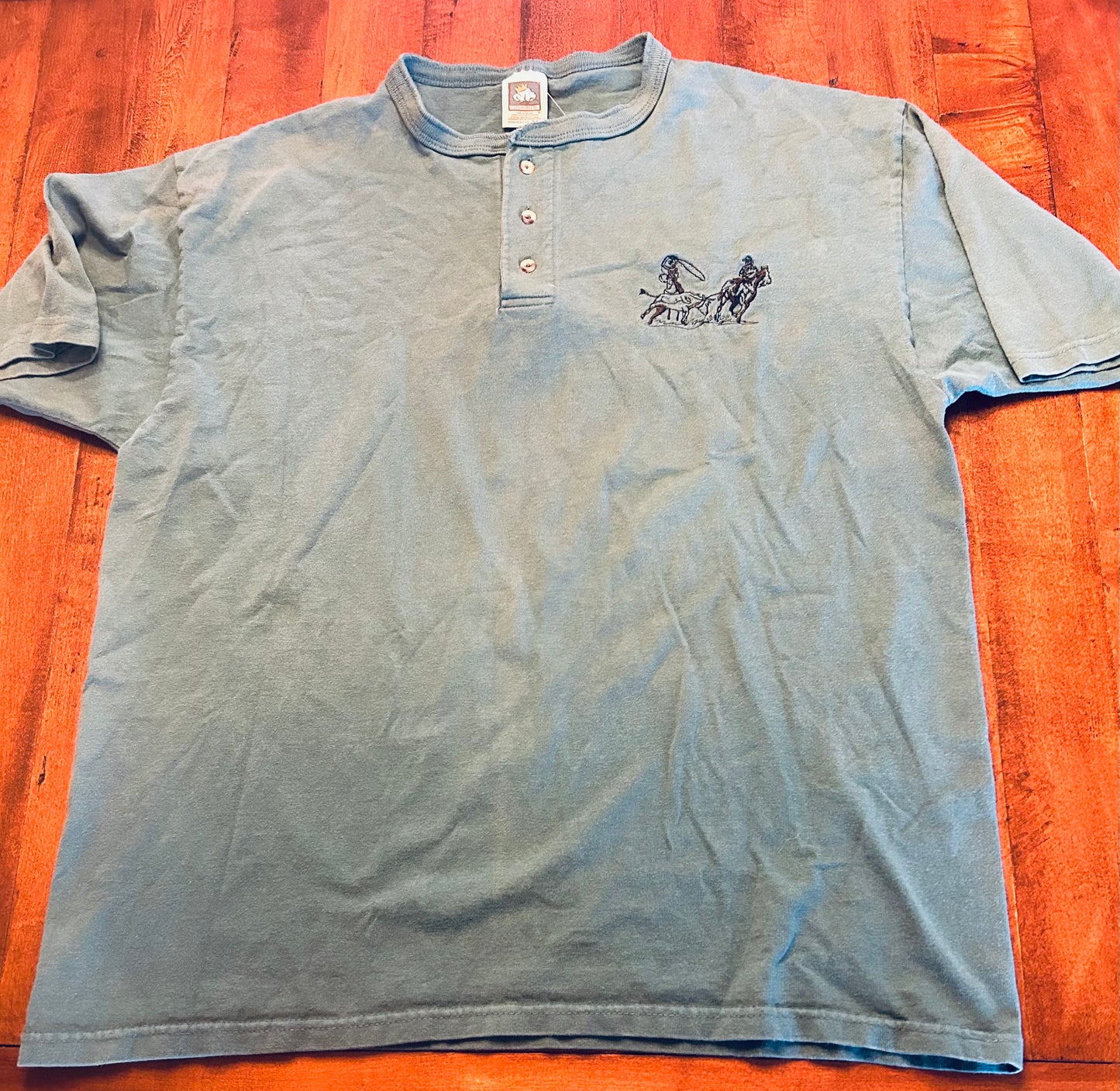Vintage Cotton Deluxe Team Roping Embroidered T-Shirt Size XL