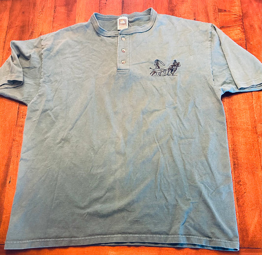 Vintage Cotton Deluxe Team Roping Embroidered T-Shirt Size XL