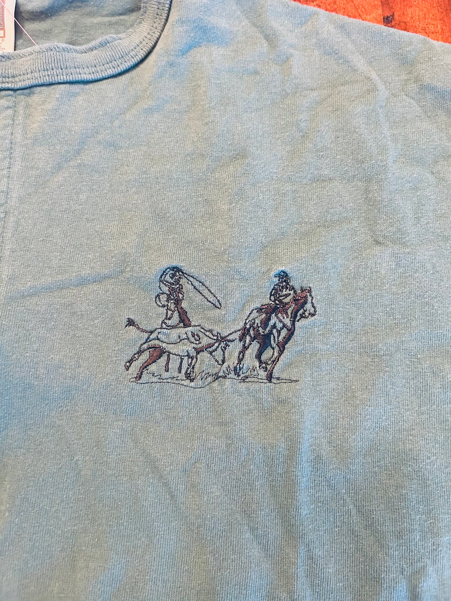 Vintage Cotton Deluxe Team Roping Embroidered T-Shirt Size XL