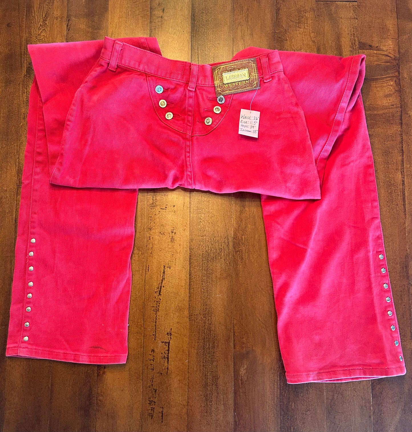 Rare Red Bareback Lawman Jeans 26x33