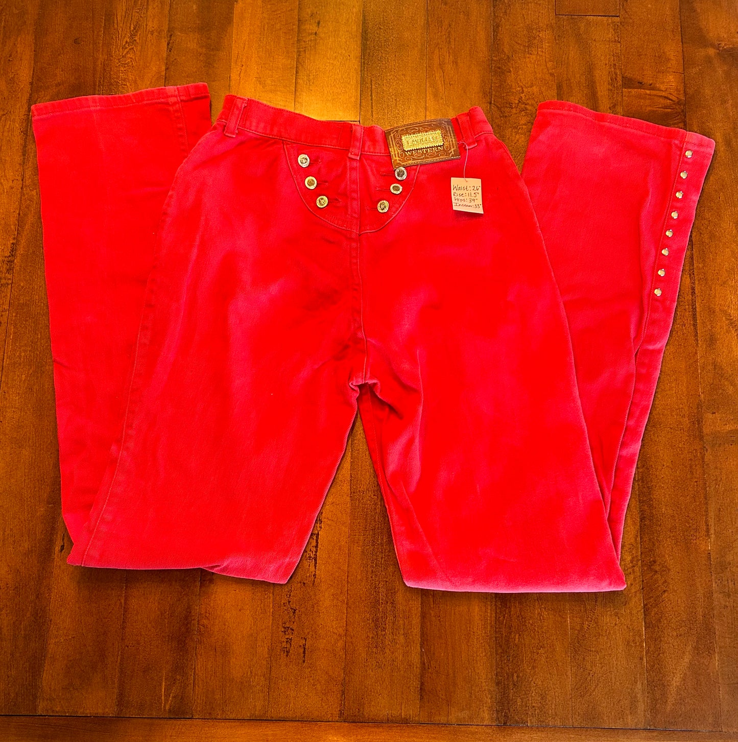 Rare Red Bareback Lawman Jeans 26x33