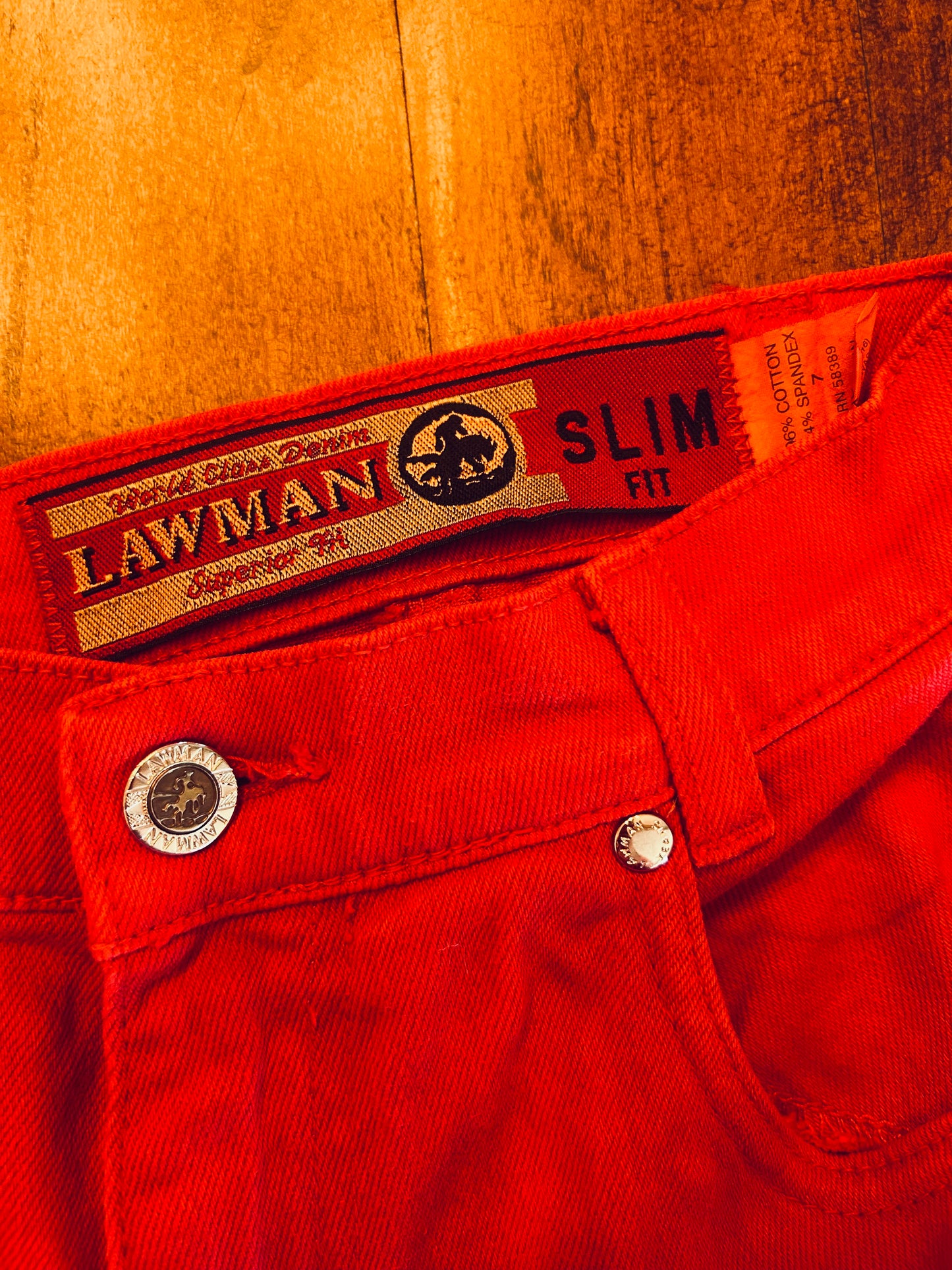 Rare Red Bareback Lawman Jeans 26x33