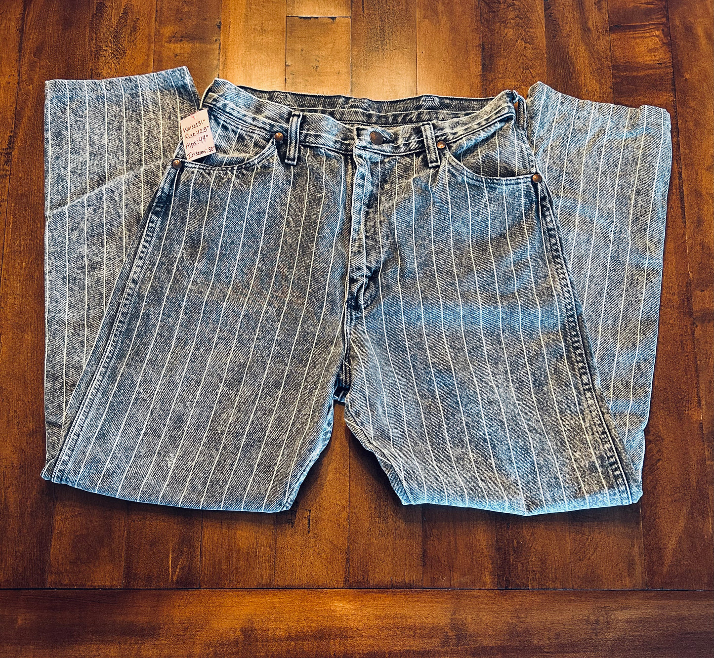 Rare Gray Striped Wrangler Jeans Size 31x30