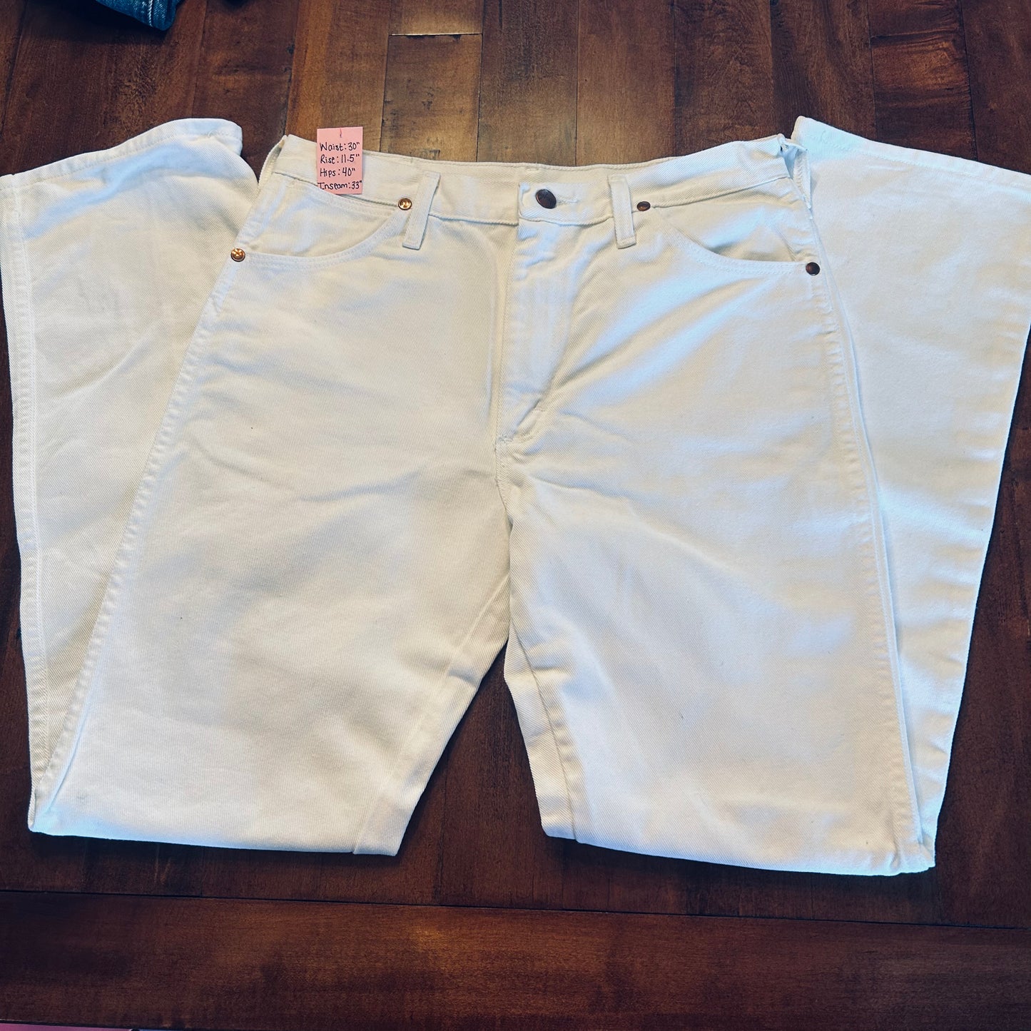 Wrangler Cowboy Cut White Jeans Size 30x34