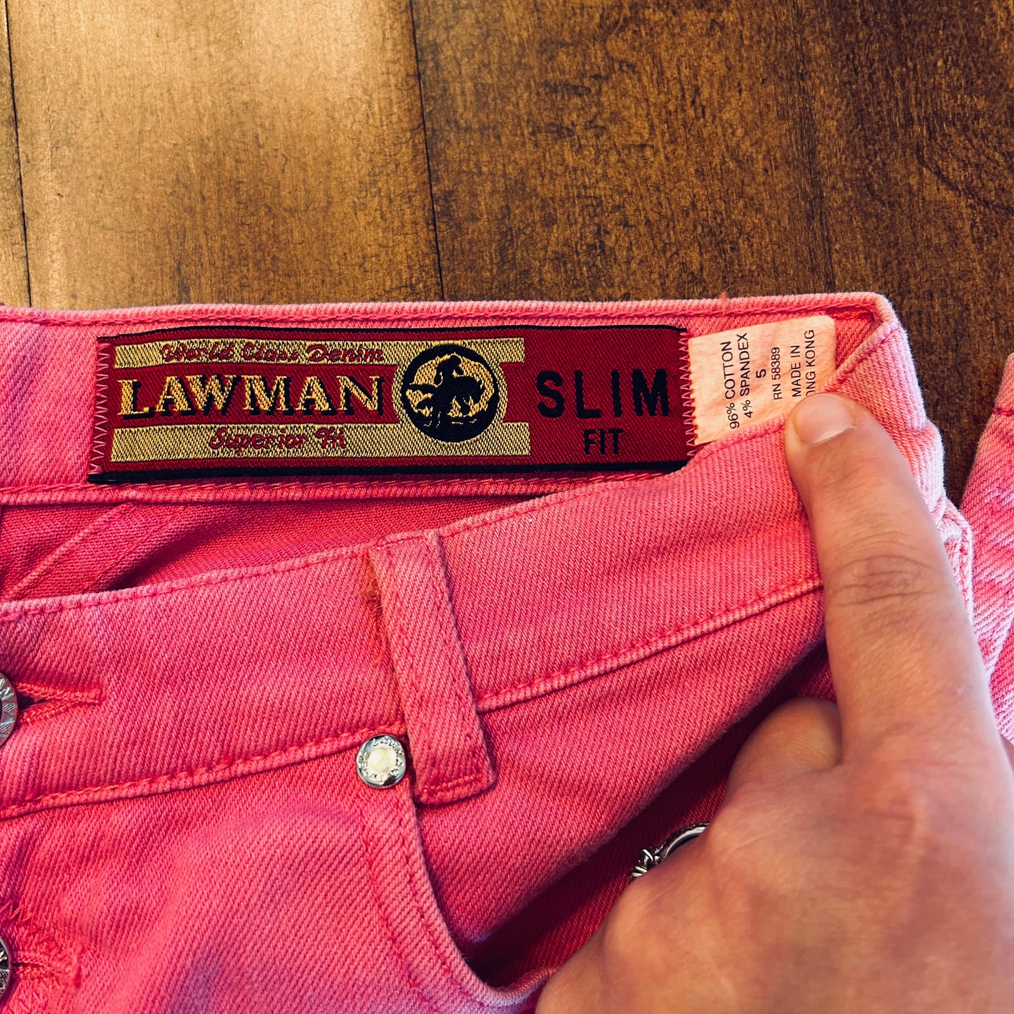 Lawman Bareback Pink Jeans Size 28x33