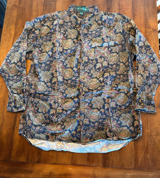 Vintage Floral Button Up Size XXLT