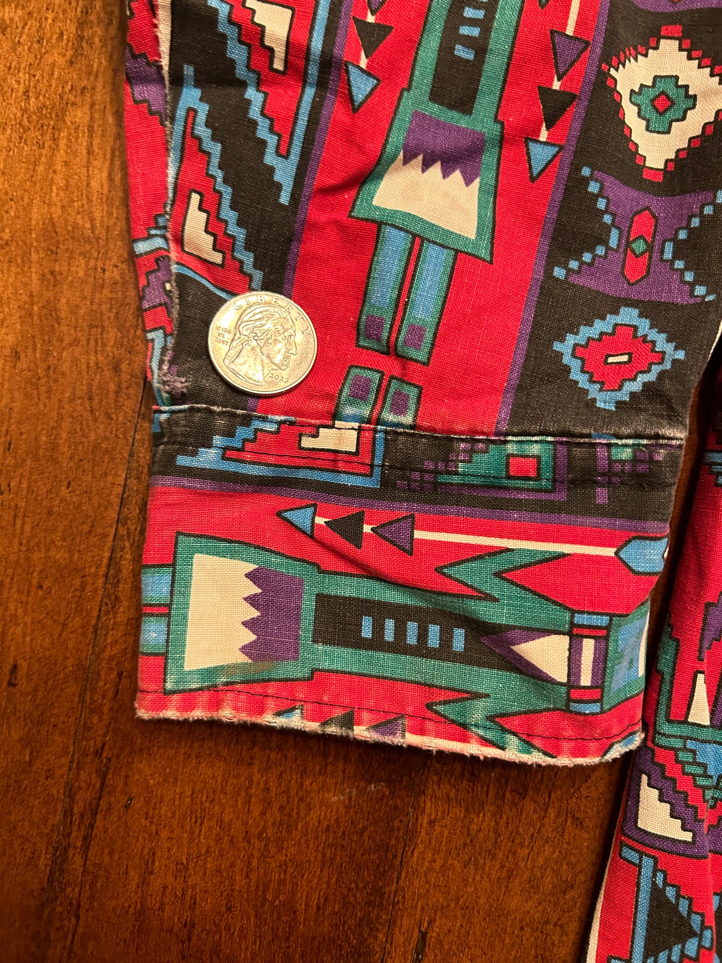 Wrangler Aztec Button Up Size 16.5-34 (L)