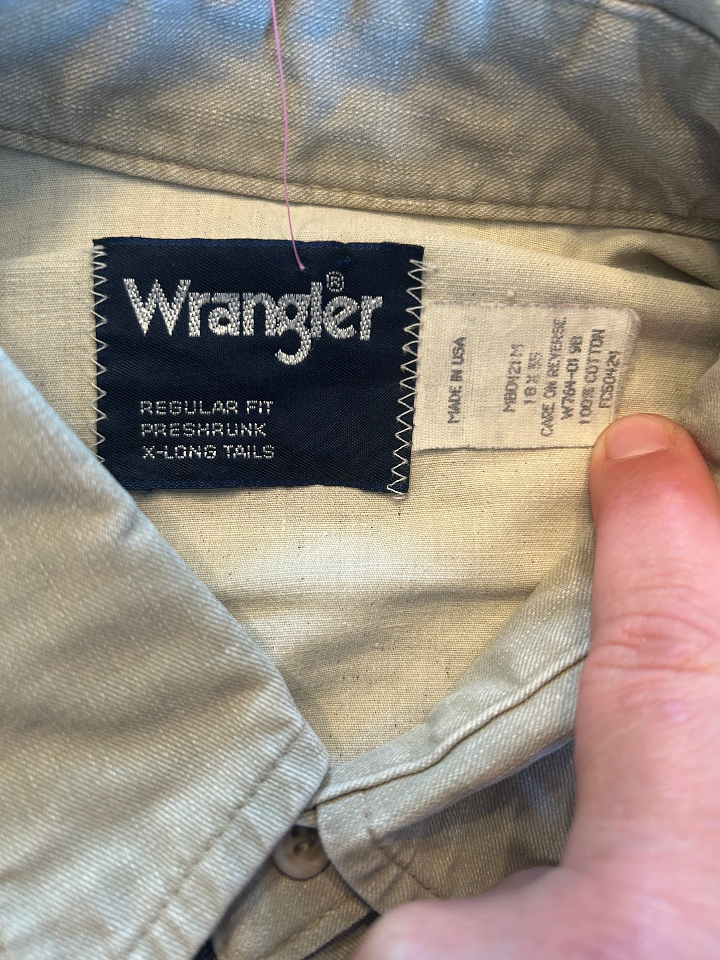 Rare Wrangler Brushpopper Pearl Snap Size 18x35 (XXL)