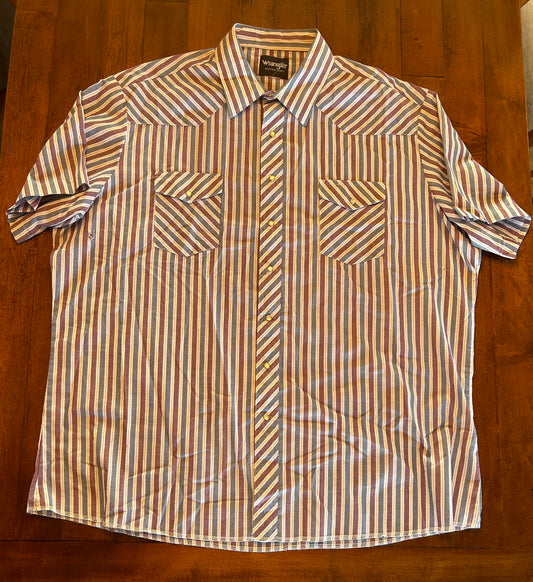 Wrangler Pearl Snap Short Sleeve Size XXLT