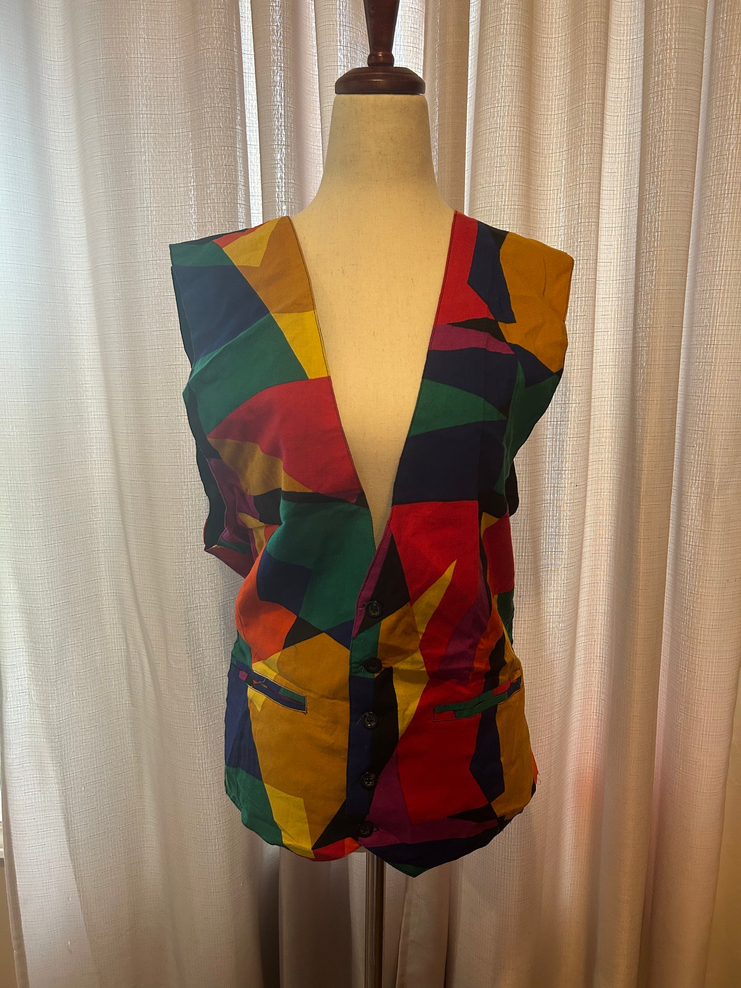 Vintage CoSi Collection Vest with Bold Colors Size XL