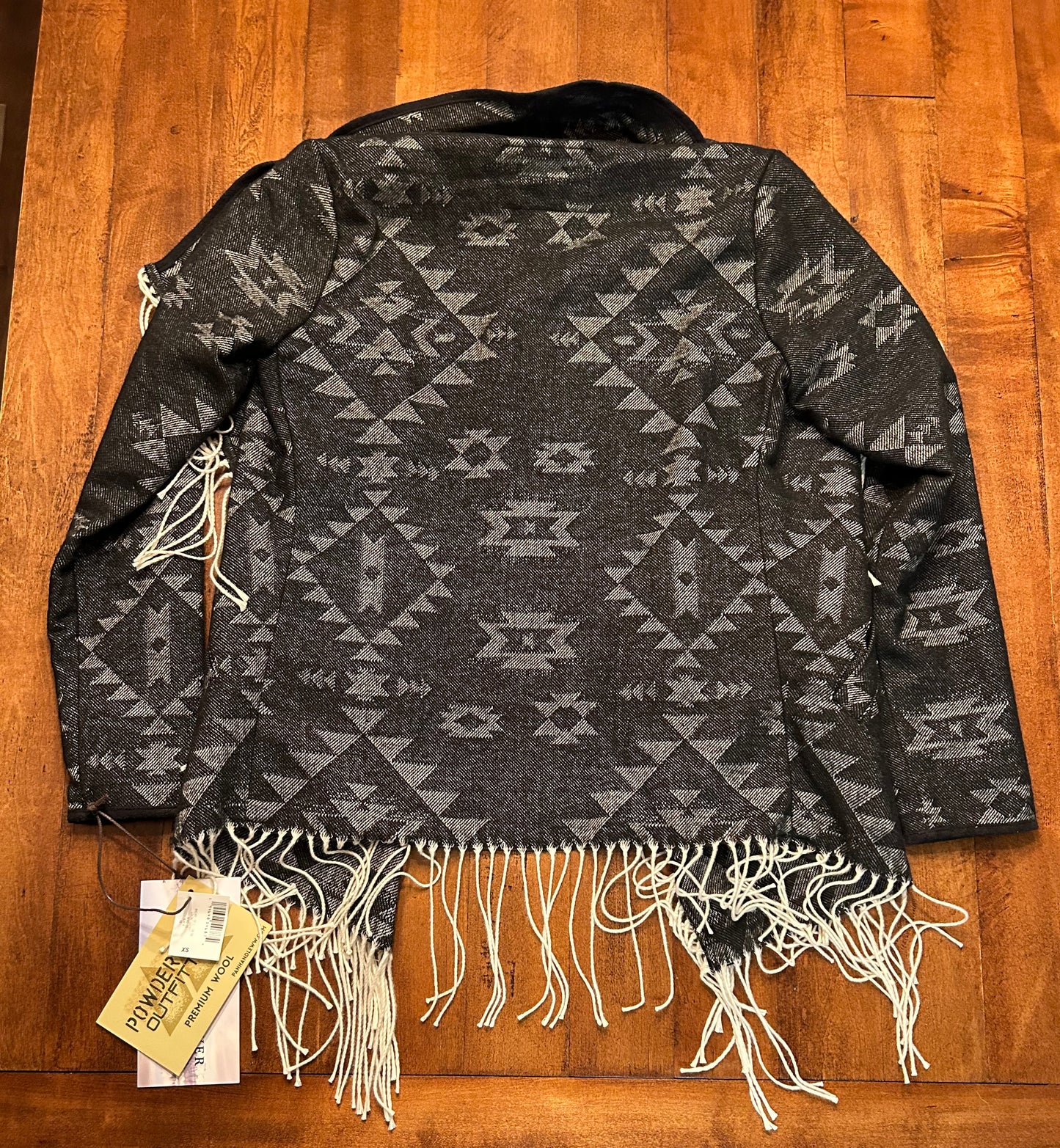 Panhandle Aztec Wool Jacket with Fringe Size XS