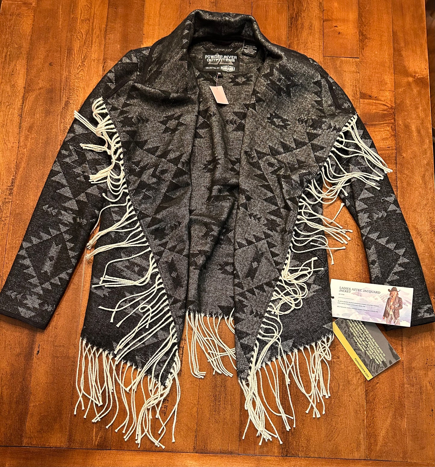 Panhandle Aztec Wool Jacket with Fringe Size XS