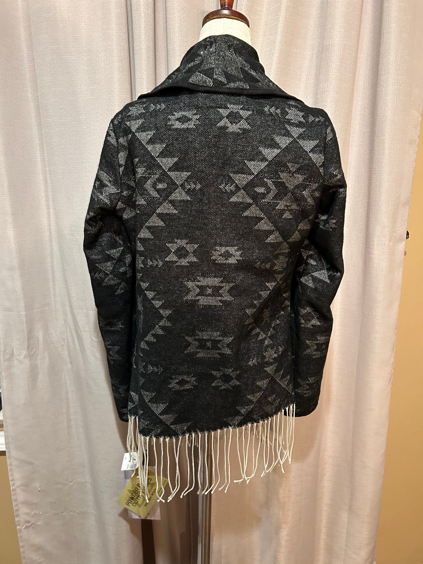 Panhandle Aztec Wool Jacket with Fringe Size XS