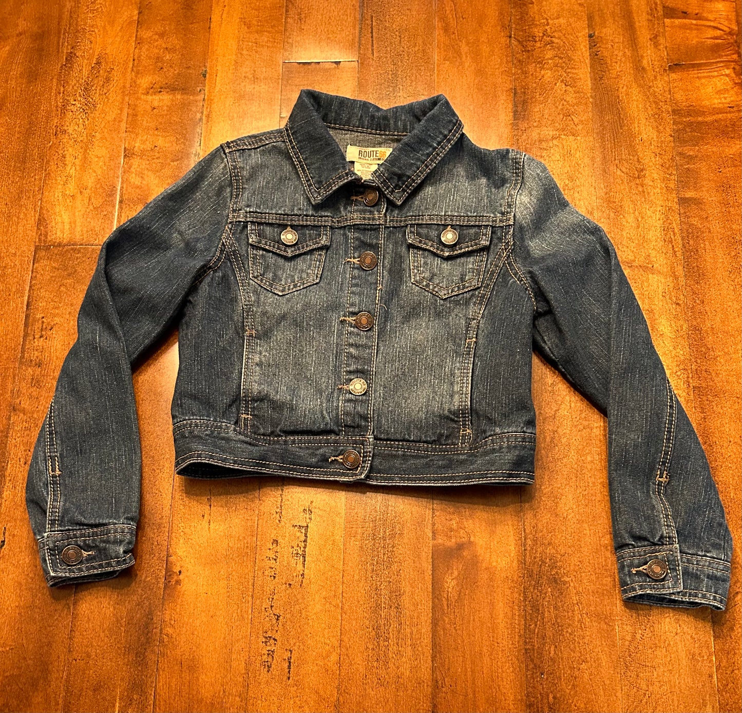 Vintage Route 66 Jean Jacket Kids Size M (7/8)