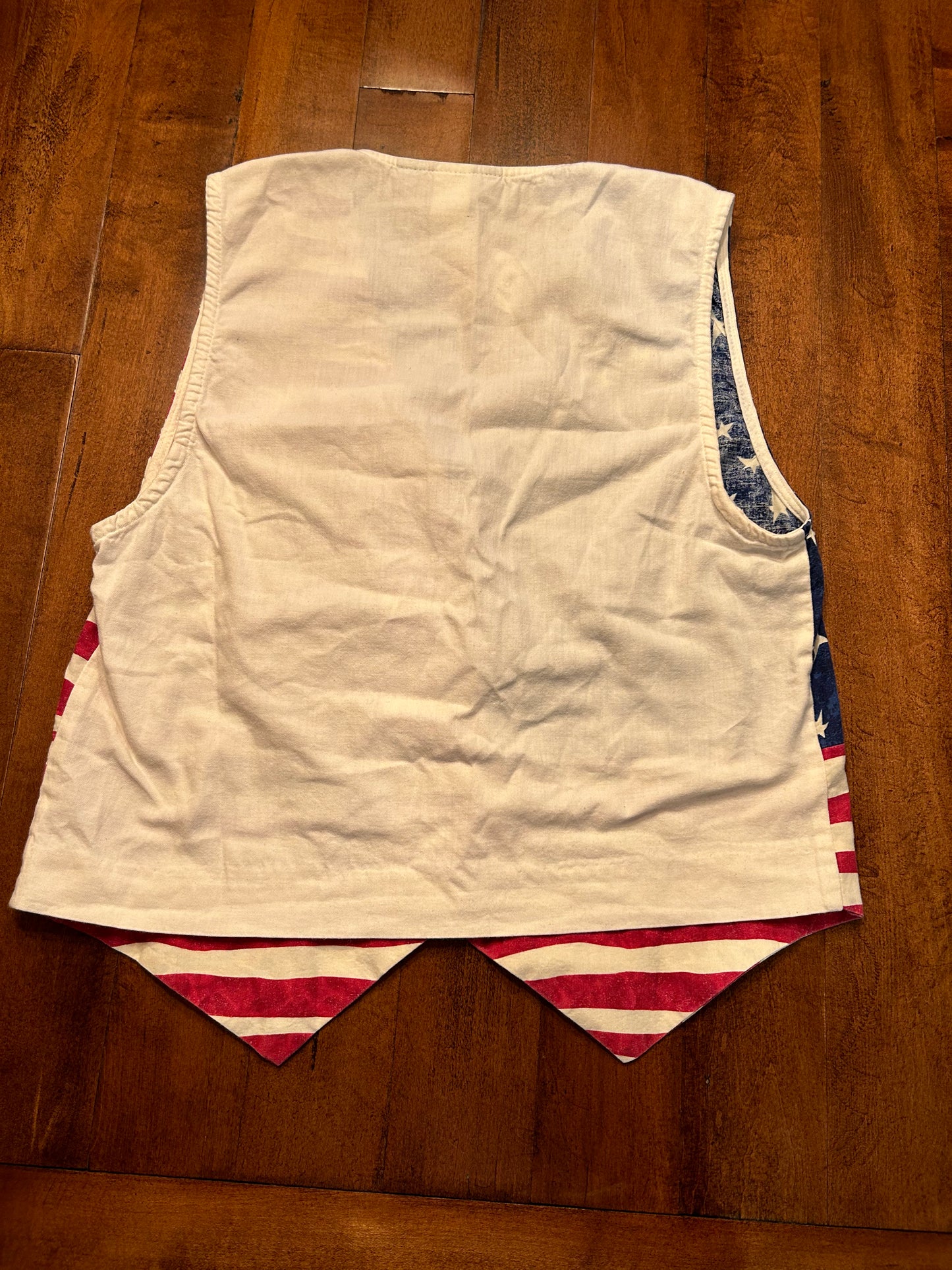 Vintage Cactus Flower American Flag Vest Size S