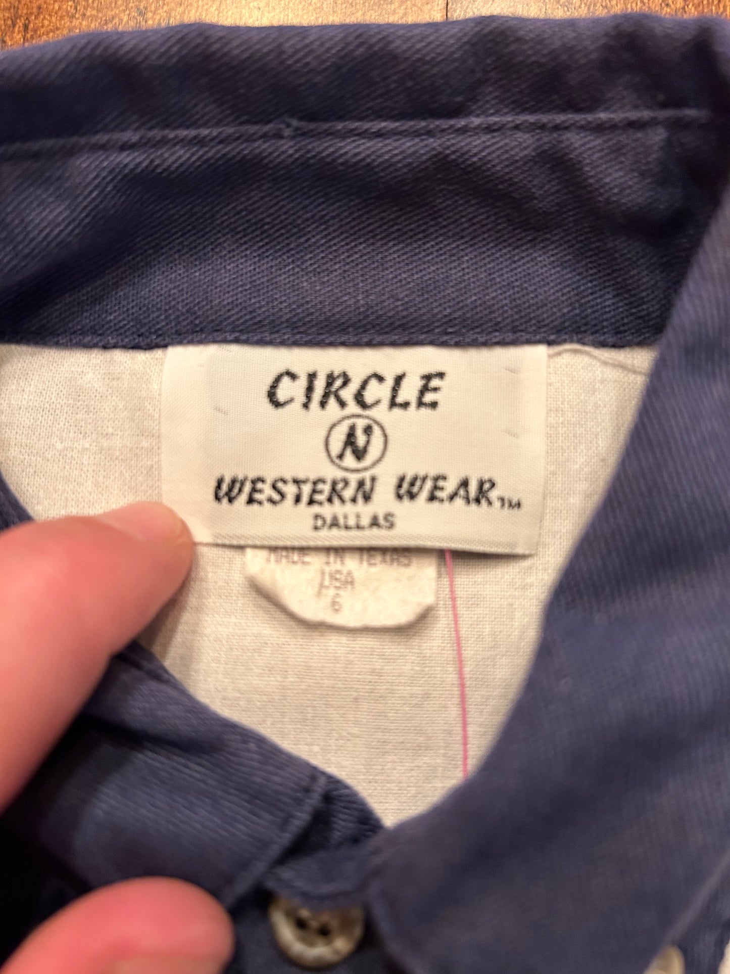 Vintage Circle N Western Wear Color Block Button Up Kids Size 6