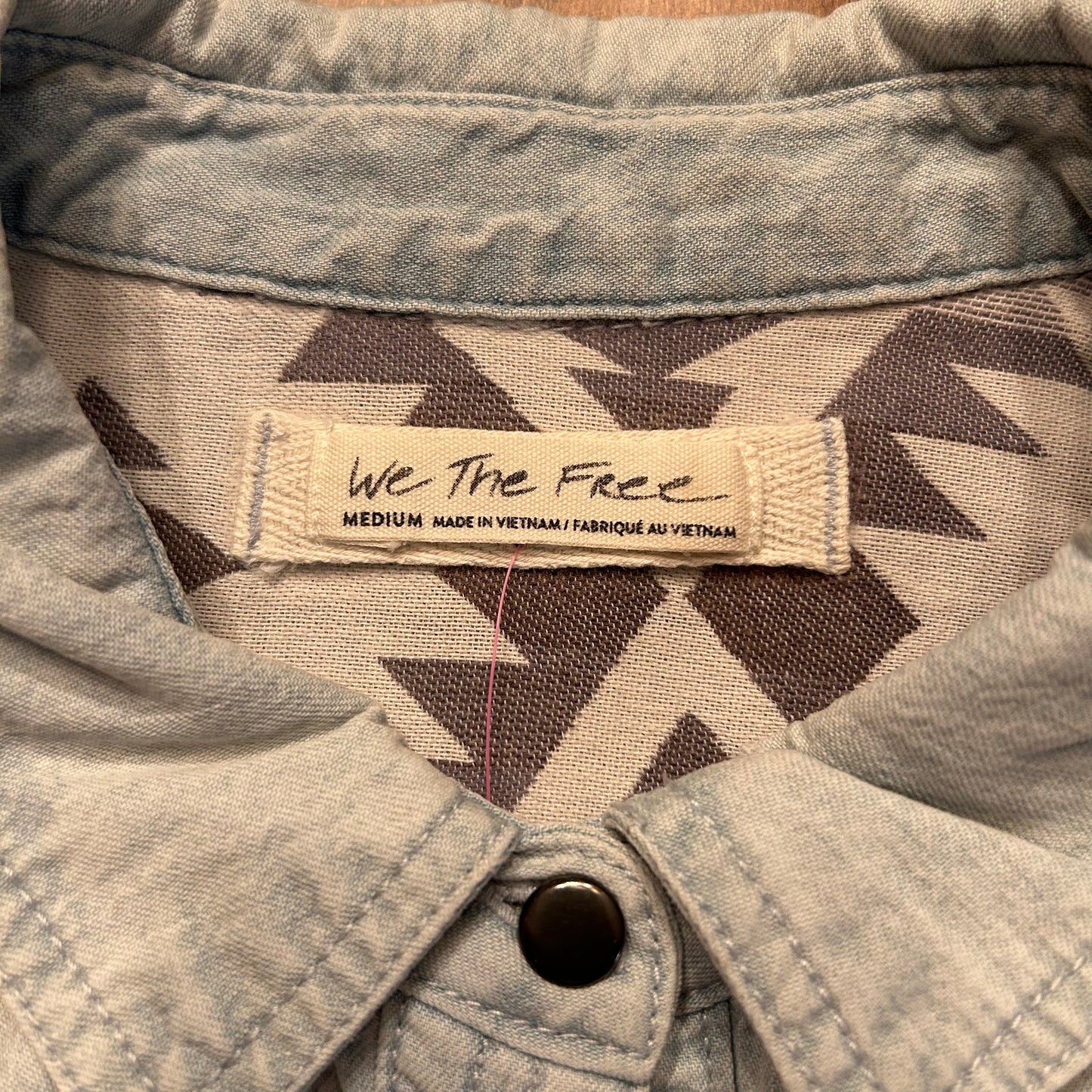 We The Free Jean Button Up Ladies Size M