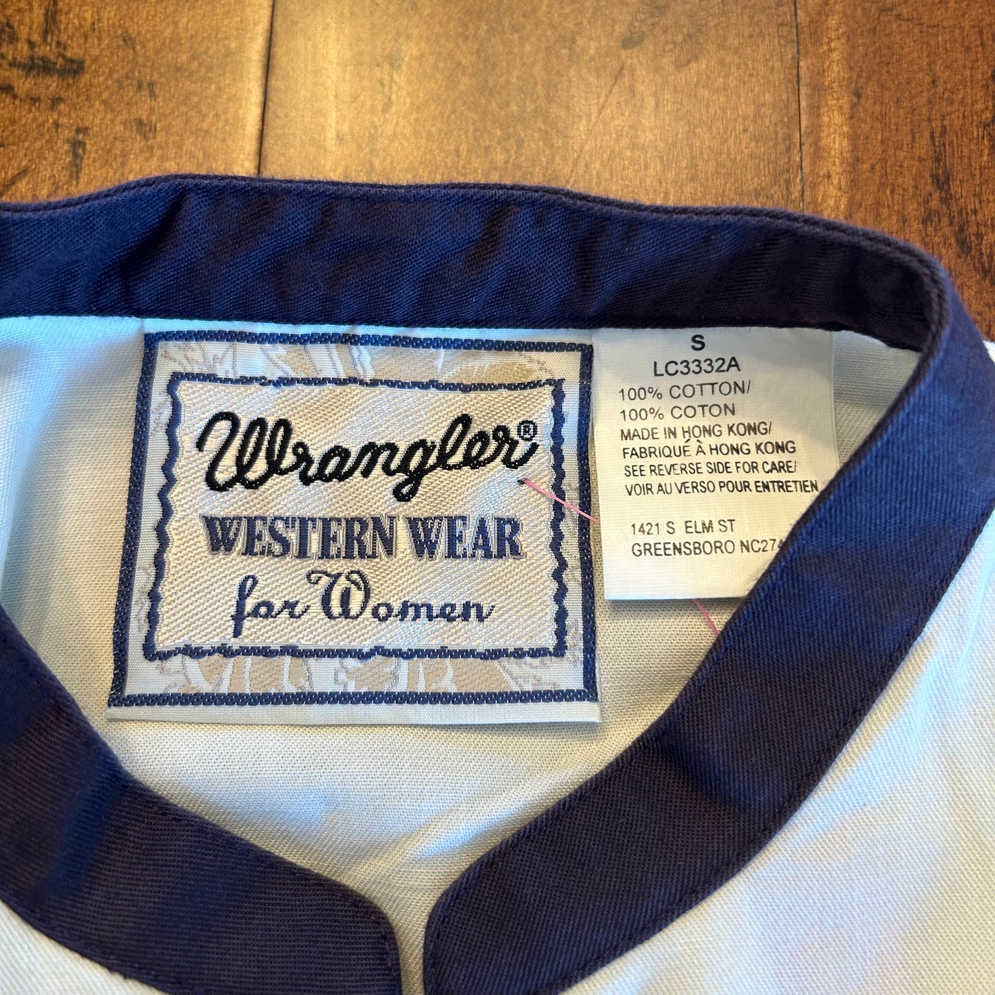 Vintage Wrangler Button Up with Shoulder Pads Ladies Size S