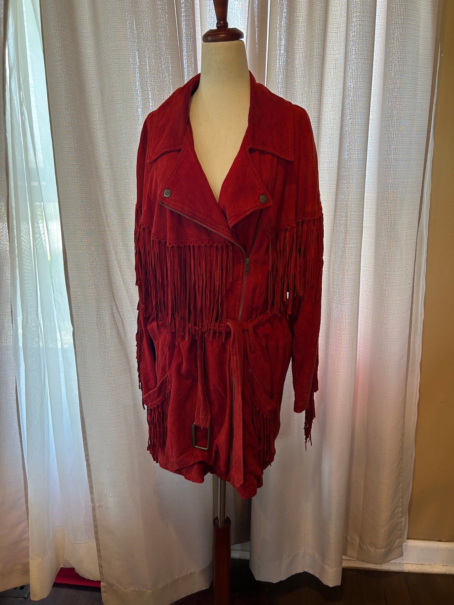 Vintage DYNK Red Suede Jacket Size S/M