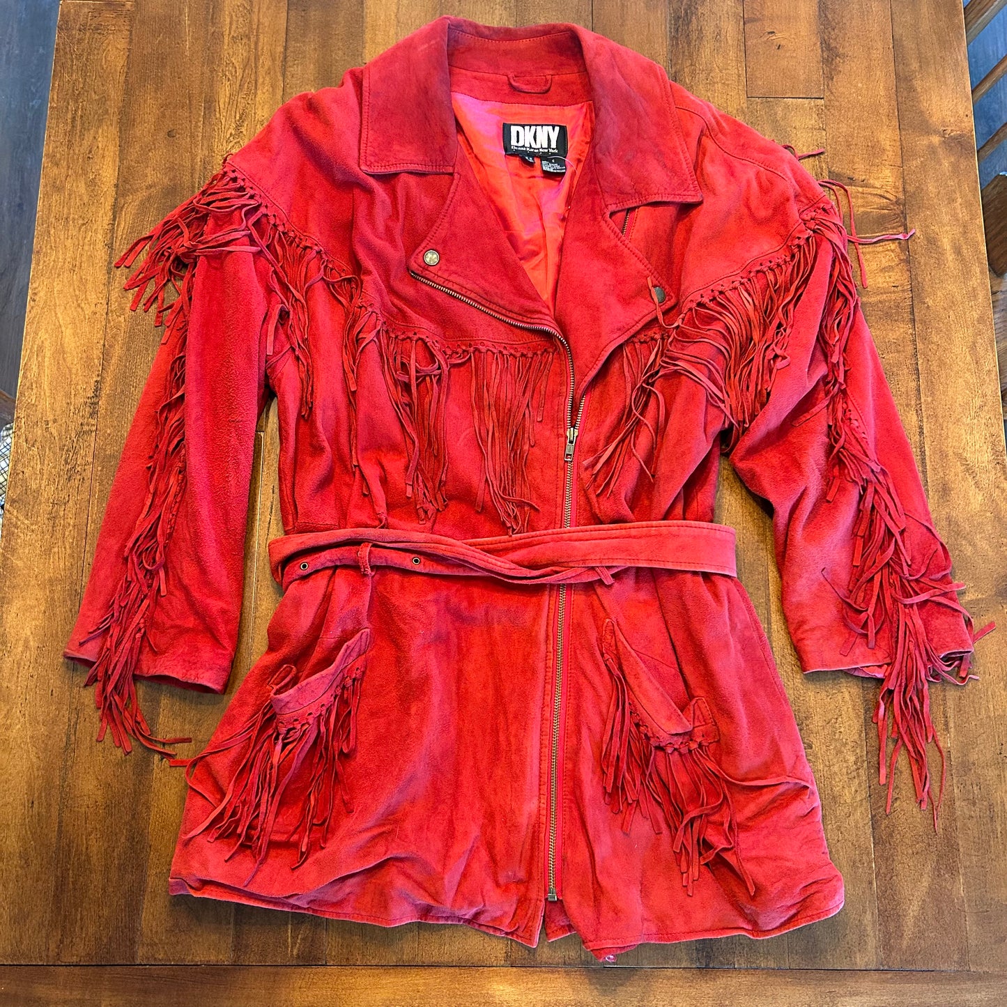 Vintage DYNK Red Suede Jacket Size S/M