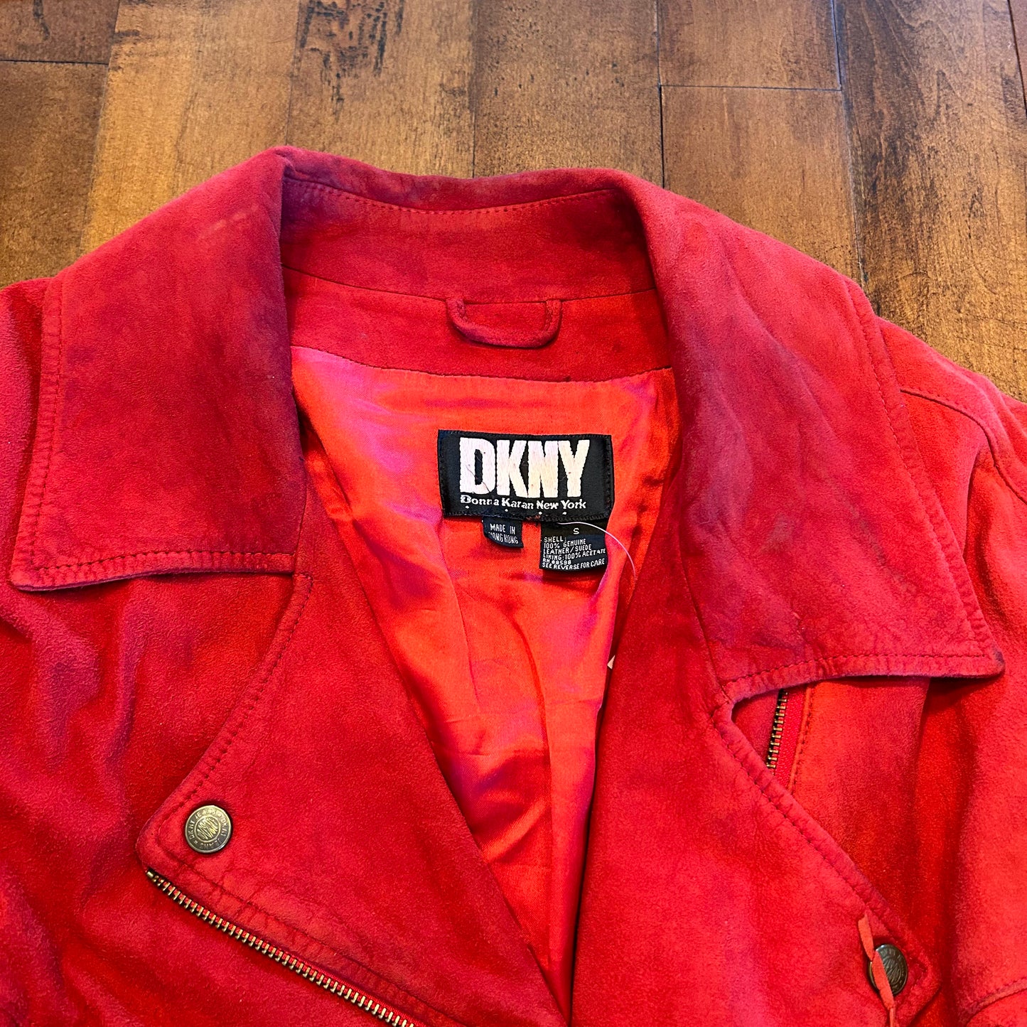 Vintage DYNK Red Suede Jacket Size S/M