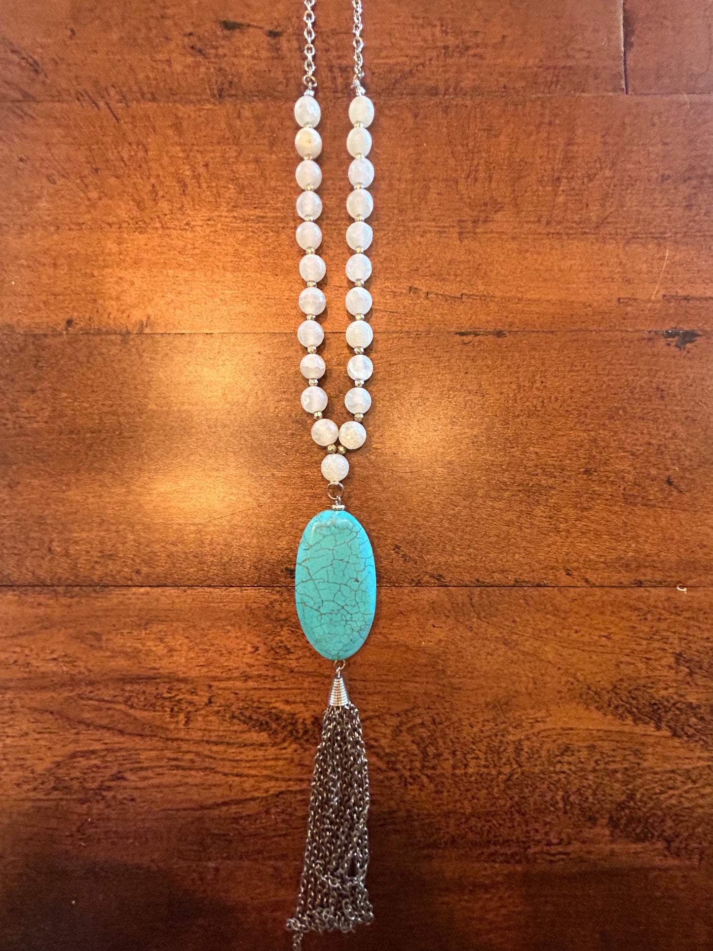Turquoise & Gold Necklace with Beads
