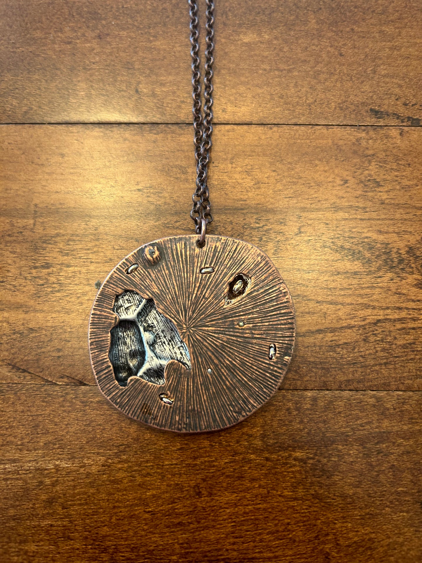OORI Copper Necklace with Silver Bull