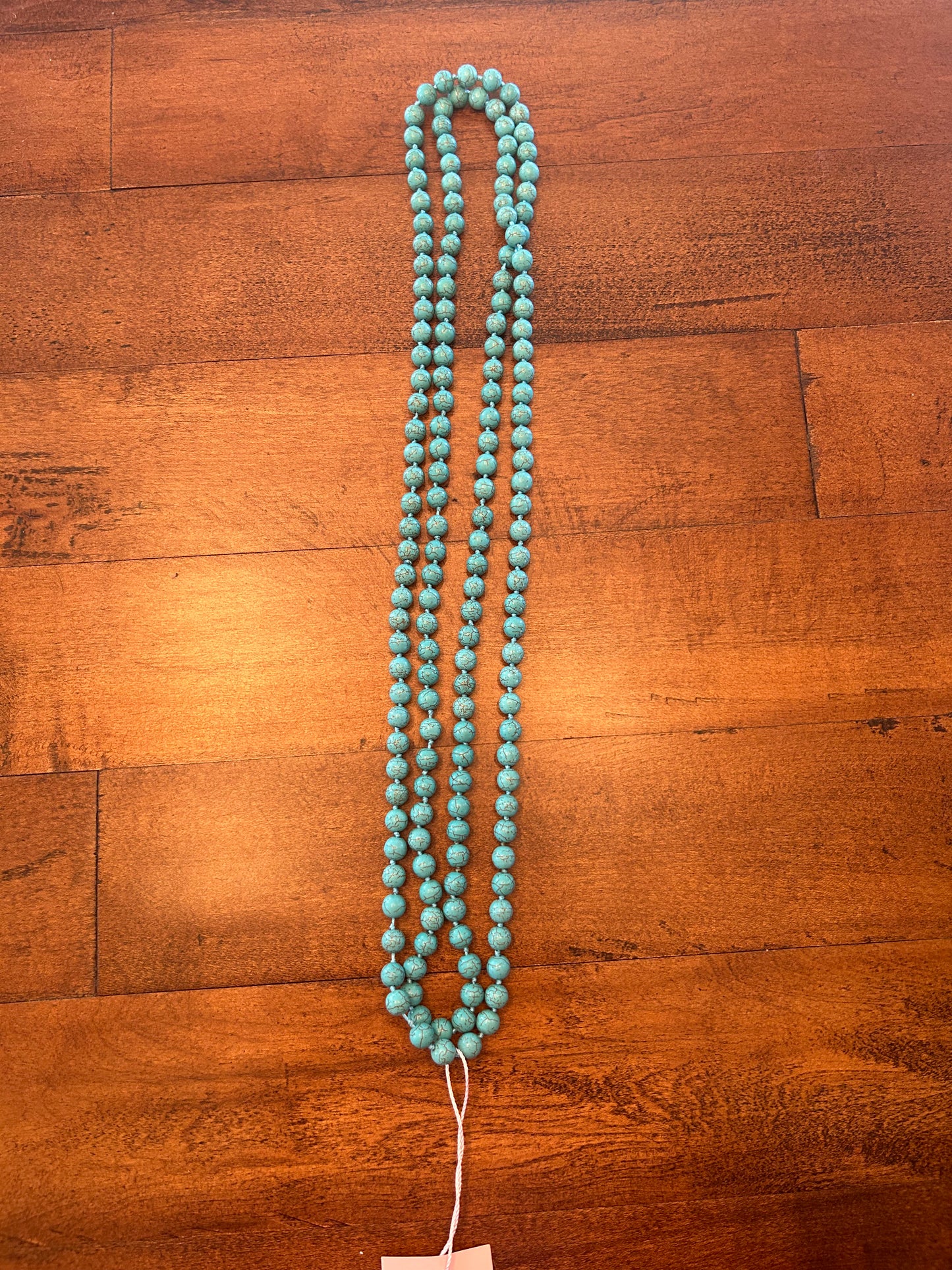 Super Long Turquoise Beaded Necklace with Multiple Ways to Wear!