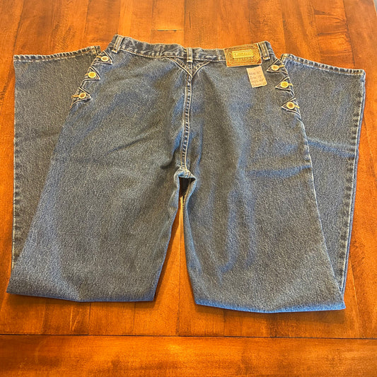 Lawman Bareback Jeans with 3 Buttons on Side Size 31x33