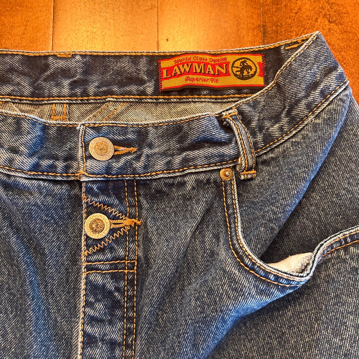 Lawman Bareback Jeans with 3 Buttons on Side Size 31x33