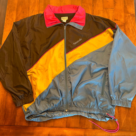 Vintage Reebok Sport Wind Breaker with Optional Hoodie Size XL