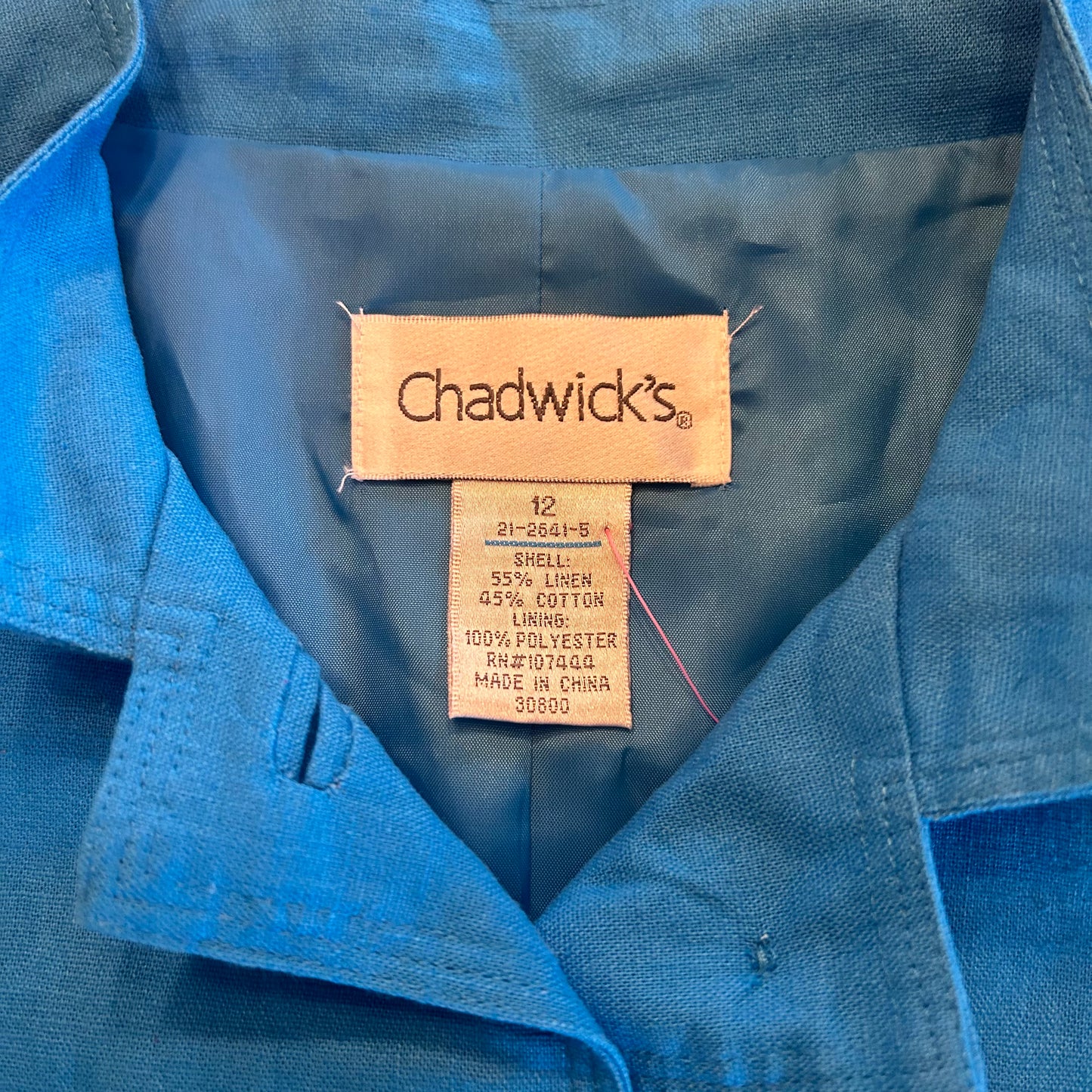 Vintage Chadwick’s Turquoise Blazer with Shoulder Pads Size M