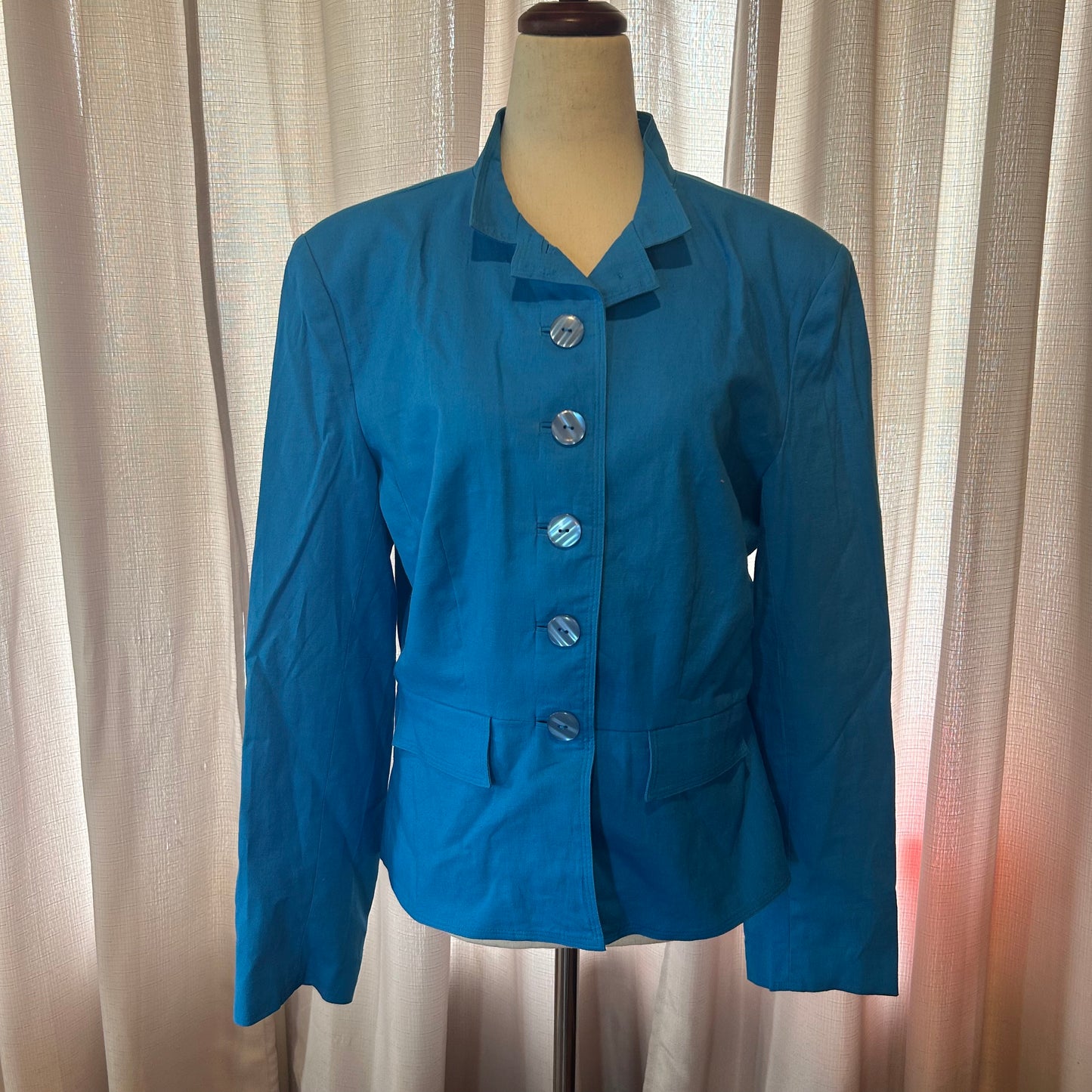 Vintage Chadwick’s Turquoise Blazer with Shoulder Pads Size M